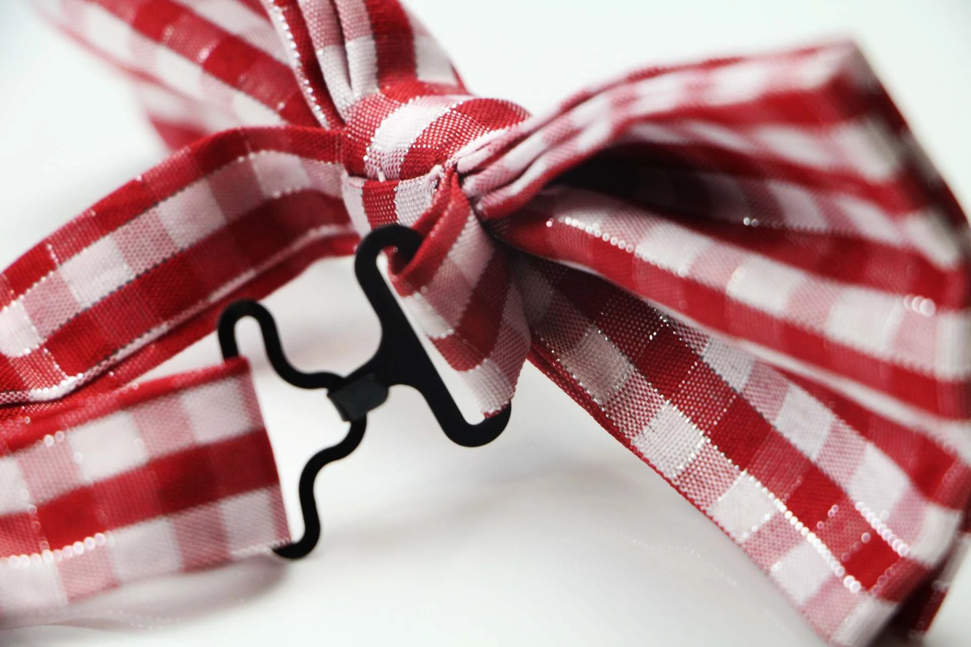 3 Zasel Mens Red, White & Pink Plaid Patterned Tinsel Bow Tie - Multi, 3 of 5