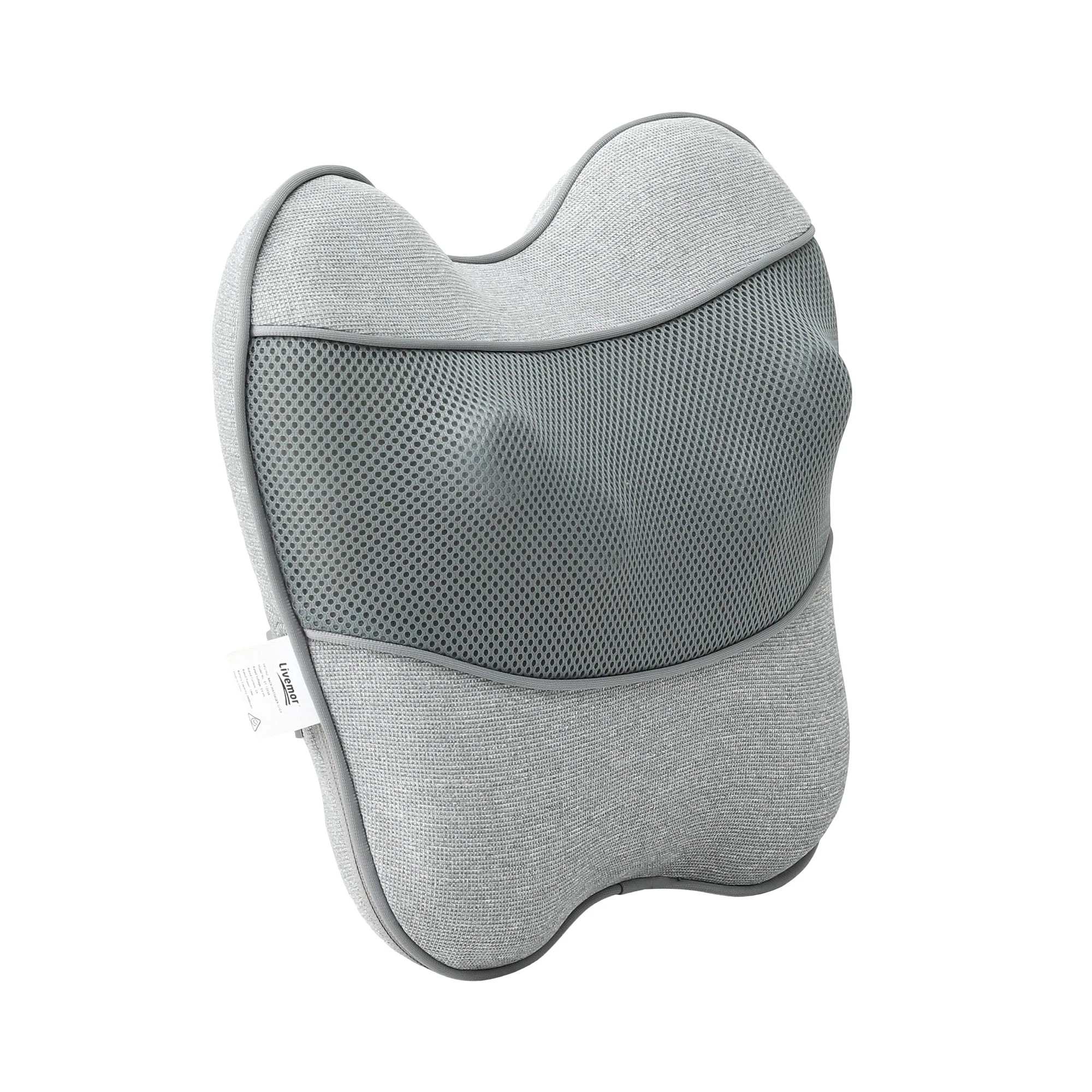 1 Livemor USB Back Massager with Heat, Neck & Shoulder Massage Pillow for Pain Relief - Grey, 1 of 7
