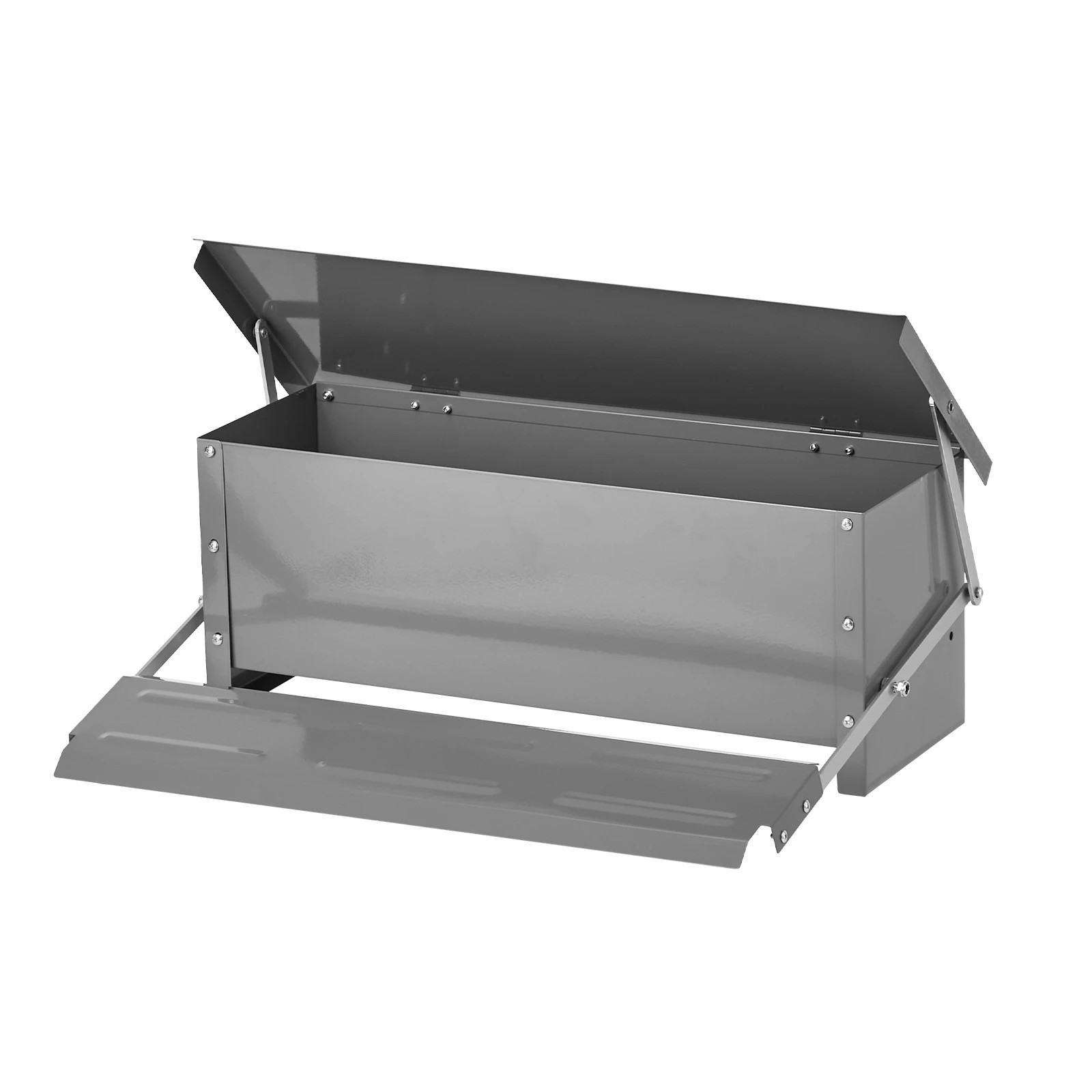 1 Alopet Automatic Chicken Food Feeder Galvanized Treadle Self Opening Feed 10kg - Silver, 1 of 10