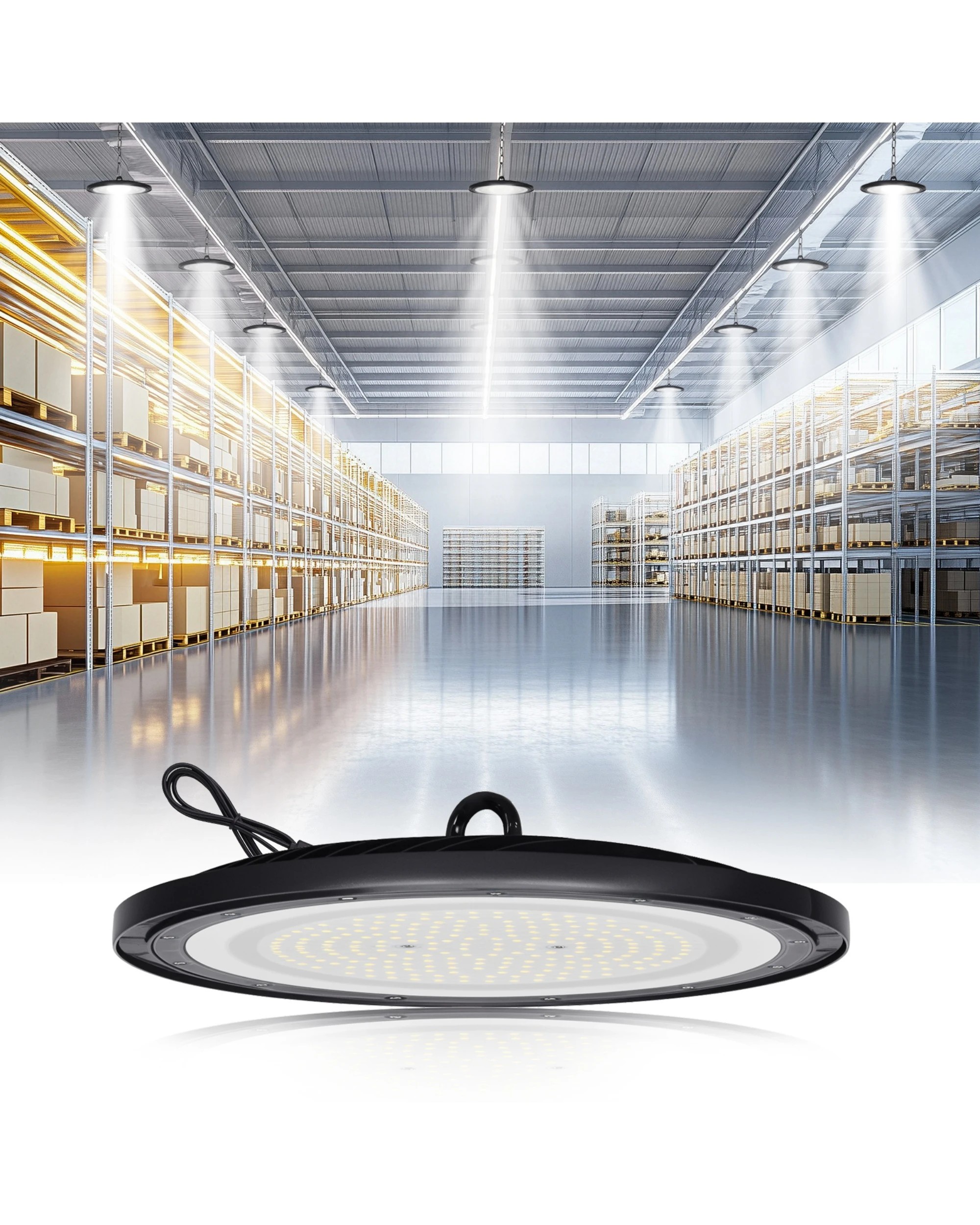 2 Advwin High Bay Light 6500K 21000LM 1 Pack IP65 Waterproof  - Black, 2 of 8