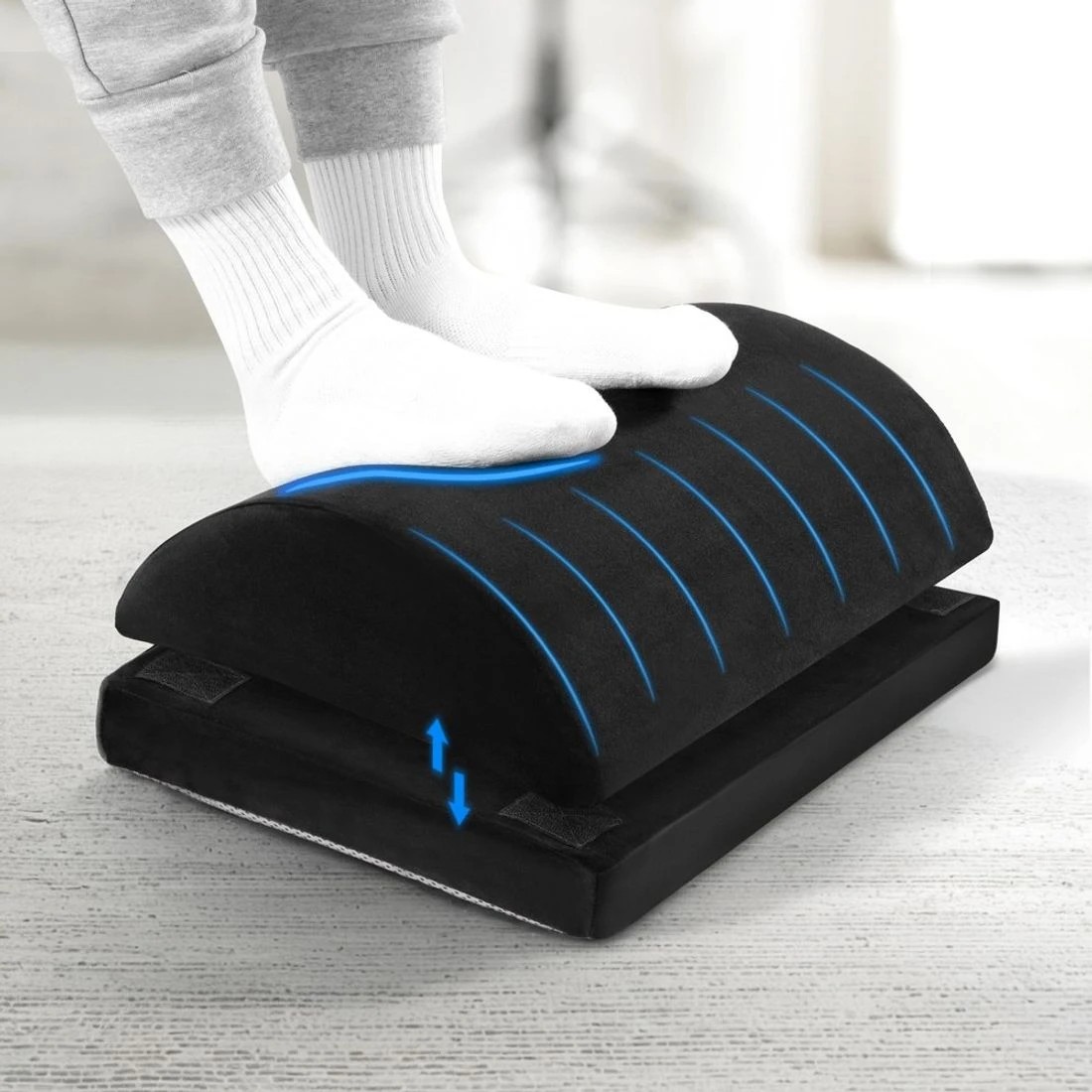 3 Giselle Memory Foam Footrest Cushion Adjustable Pillow - Black, 3 of 5