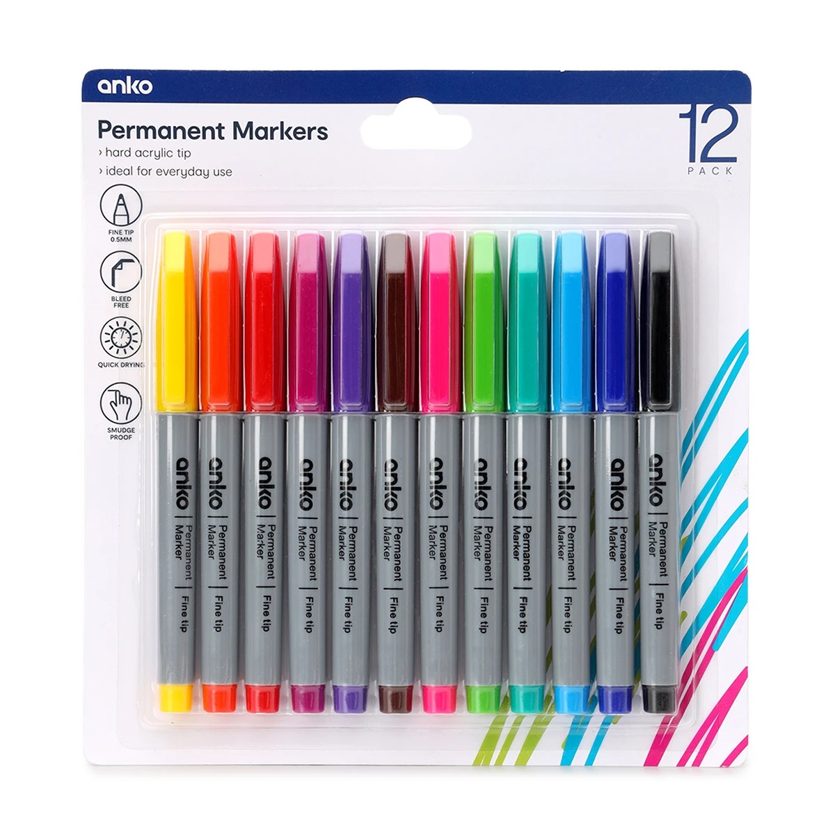 1 12 Pack Permanent Markers, 1 of 4