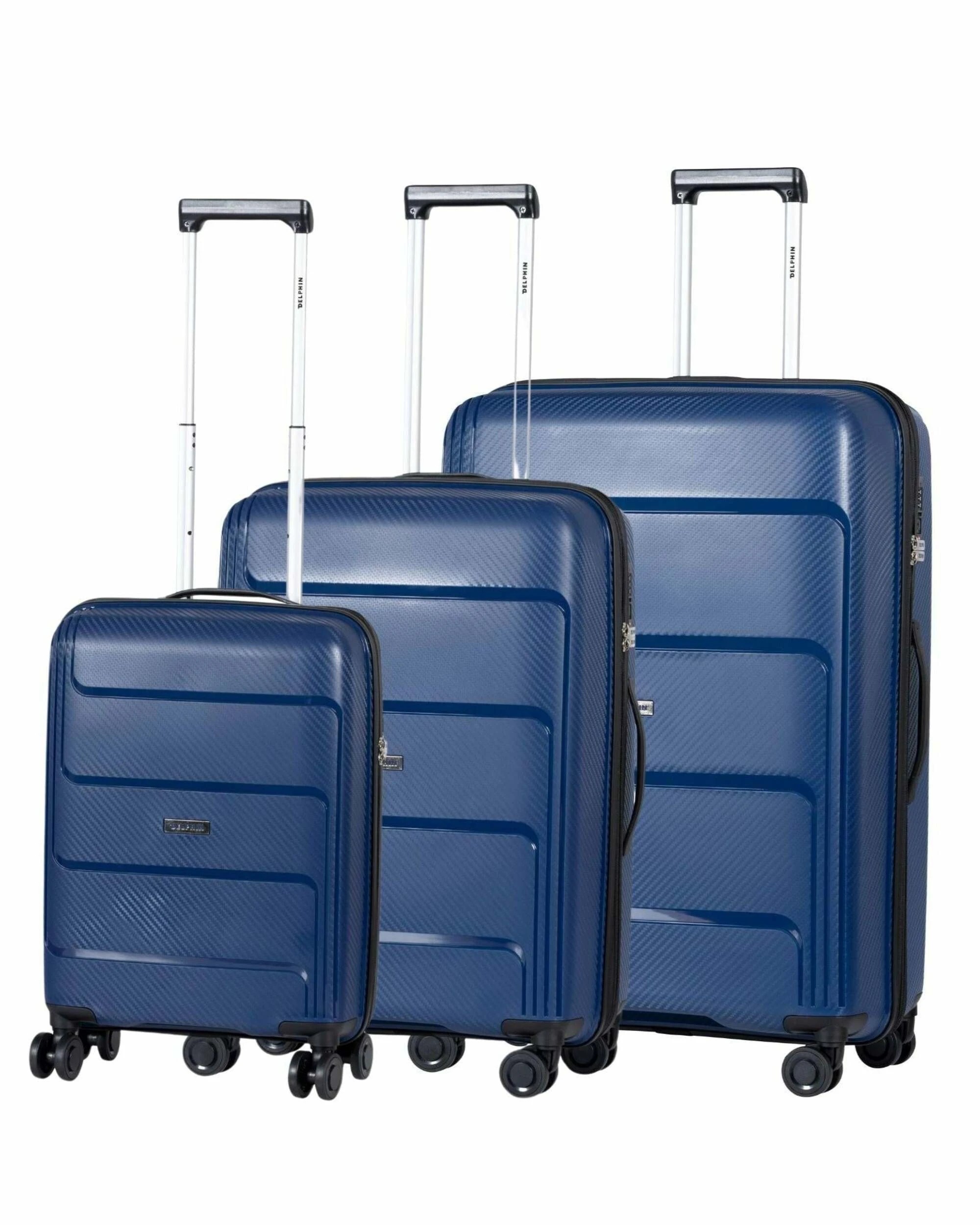 1 Delphin Verona Hardside 3-Piece Spinner Luggage Set - Blue, 1 of 5