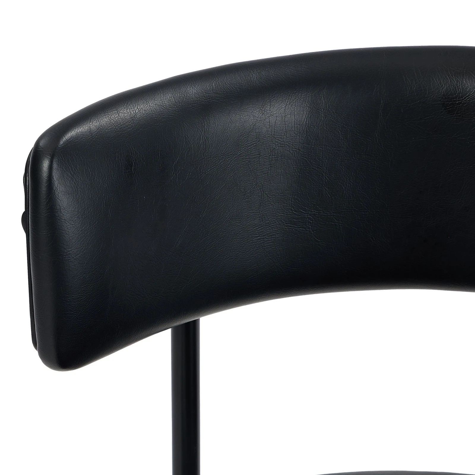 9 Oikiture 4x Dining Chair Round Kitchen Lounge Seats PU Leather - Black, 9 of 9