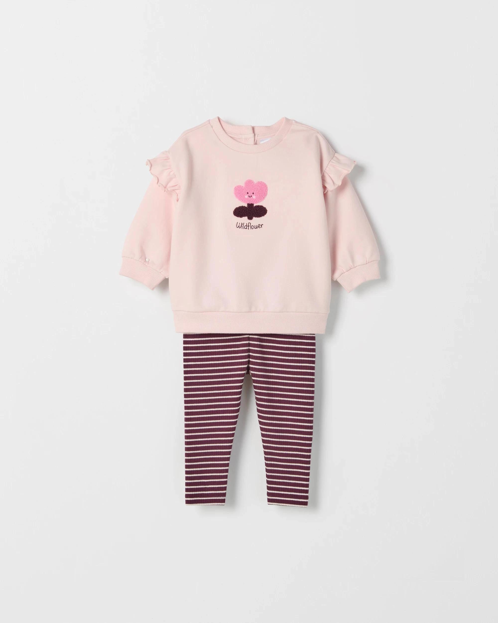 3 Target Baby Organic Cotton Jumper and Leggings 2 Piece Set WILD FLOWER, 3 of 5