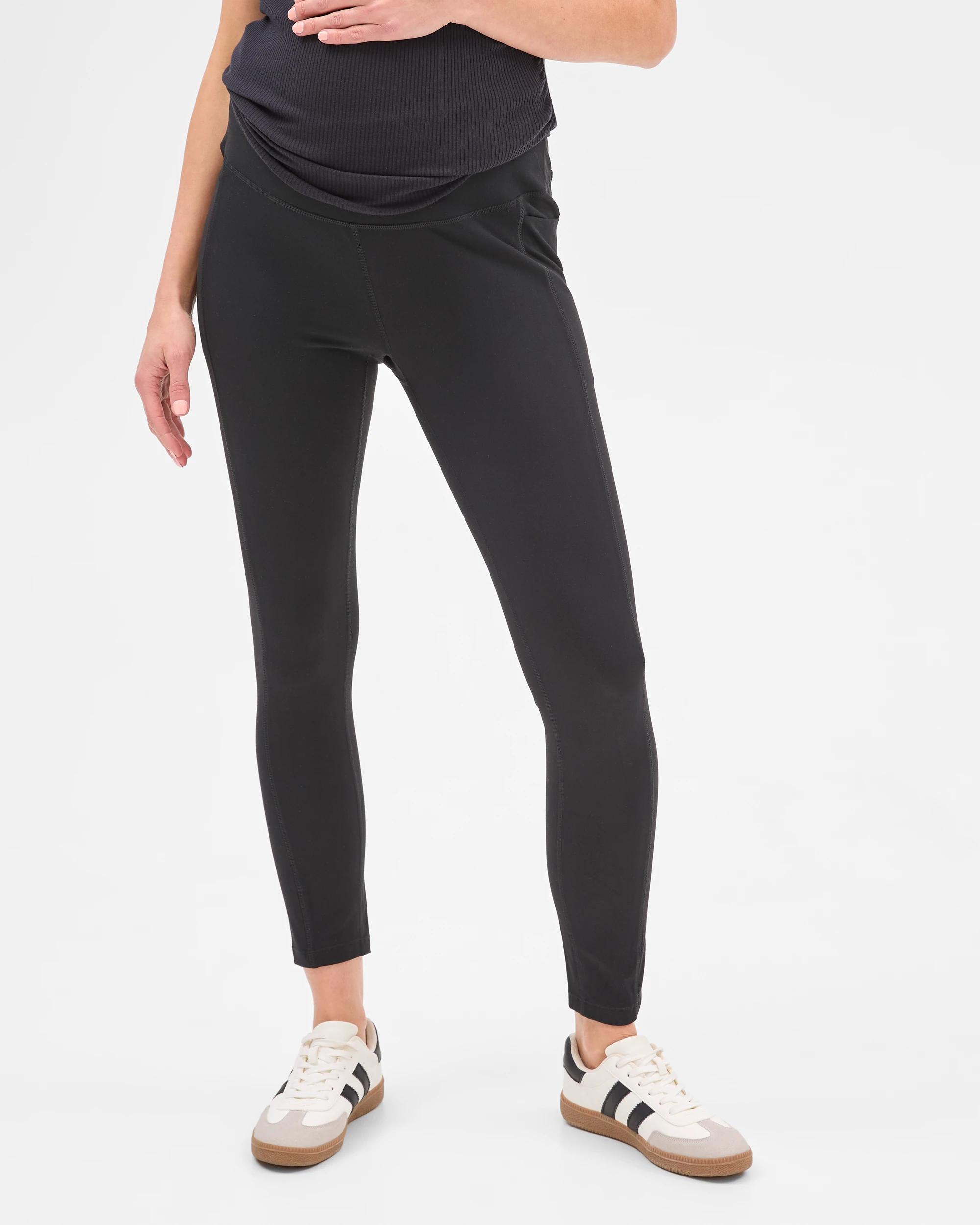 2 Target Maternity Active 7/8 Length Studio Soft Leggings BLACK, 2 of 5