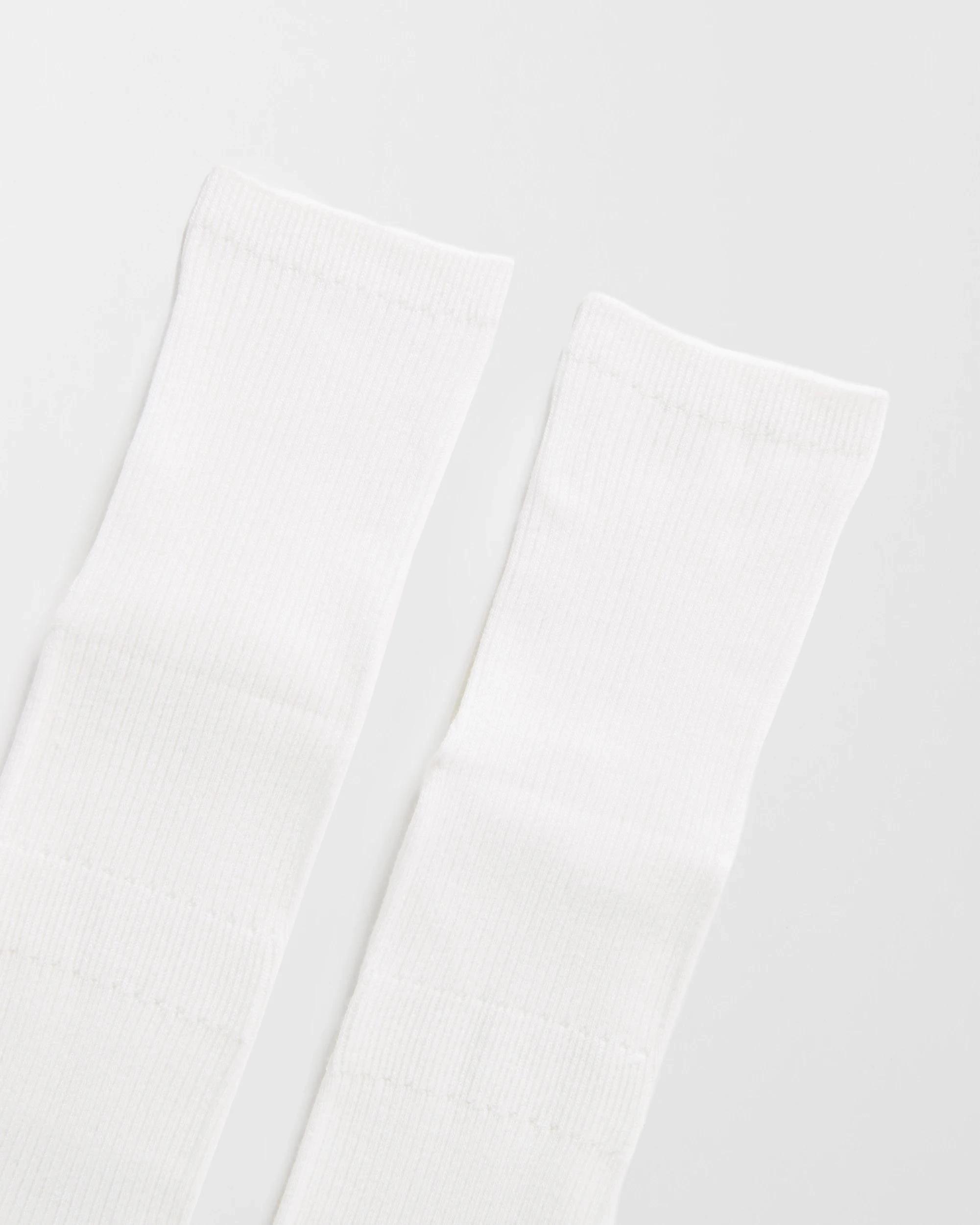 2 Bonds Cotton Blend Rib Quarter Crew Socks 2 Pack WHITE, 2 of 3