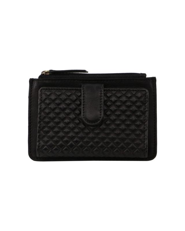 Pierre Cardin Leather Diamond Emboss Zip Purse Wallet 14cm - B