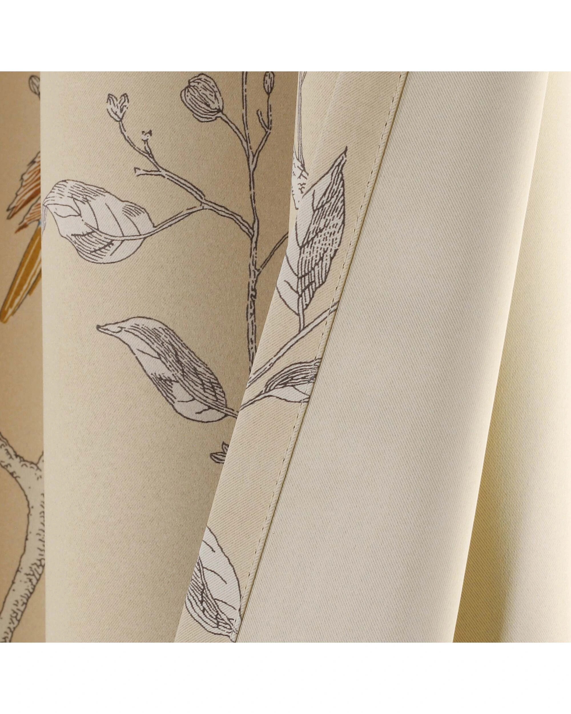 2 Smarcute Vintage Bird Printed Curtain - 2X 132x243cm - Multi, 2 of 4