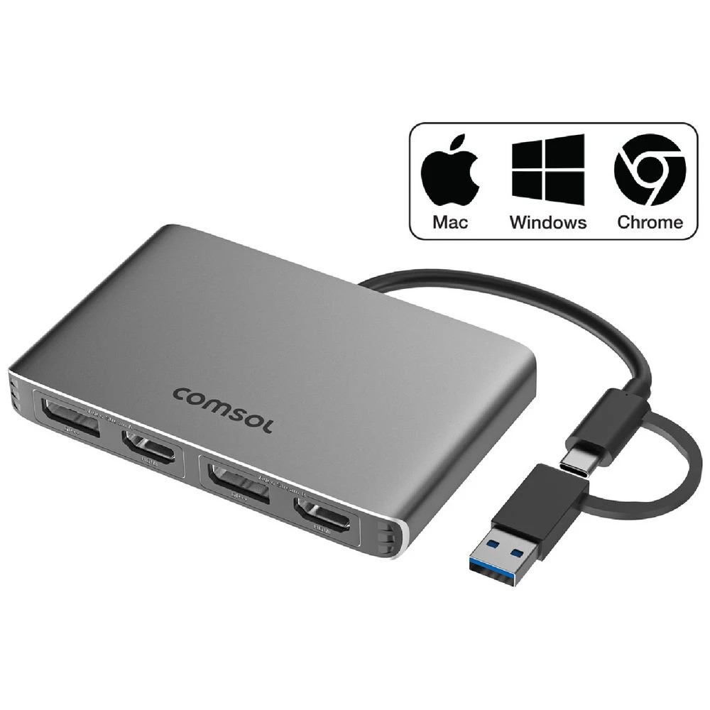 1 Comsol Universal Dual Monitor Adaptor HDMI/DisplayPort, 1 of 6