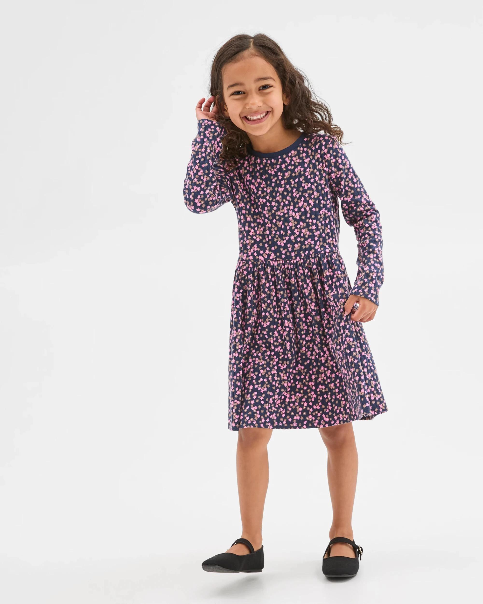Target Kids Australian Cotton Blend Long Sleeve Rib Core Dress - Kmart