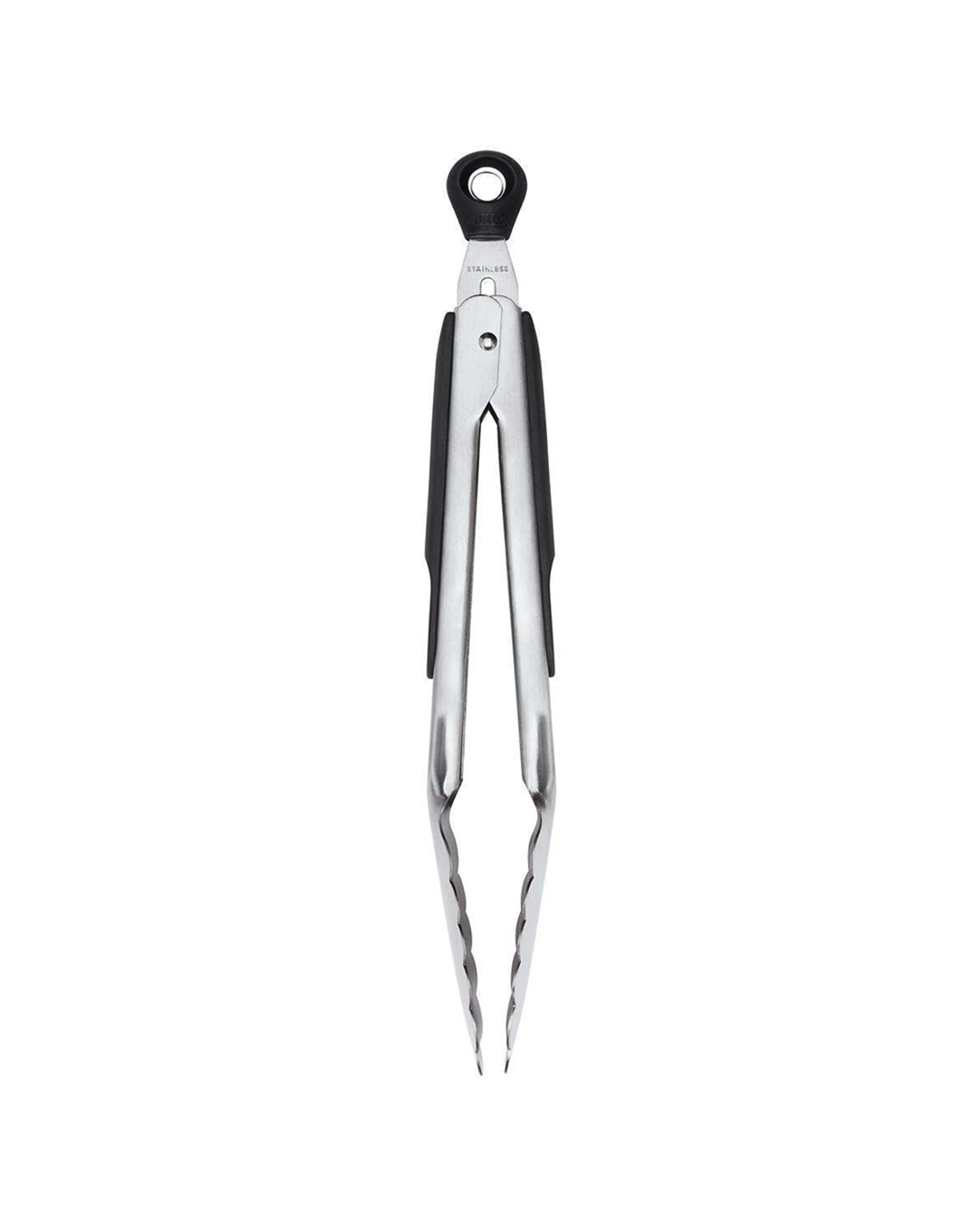 1 Oxo Good Grips 23cm Stainless Steel Tongs With Locking Clip Non Slip Handles - Silver, 1 of 7