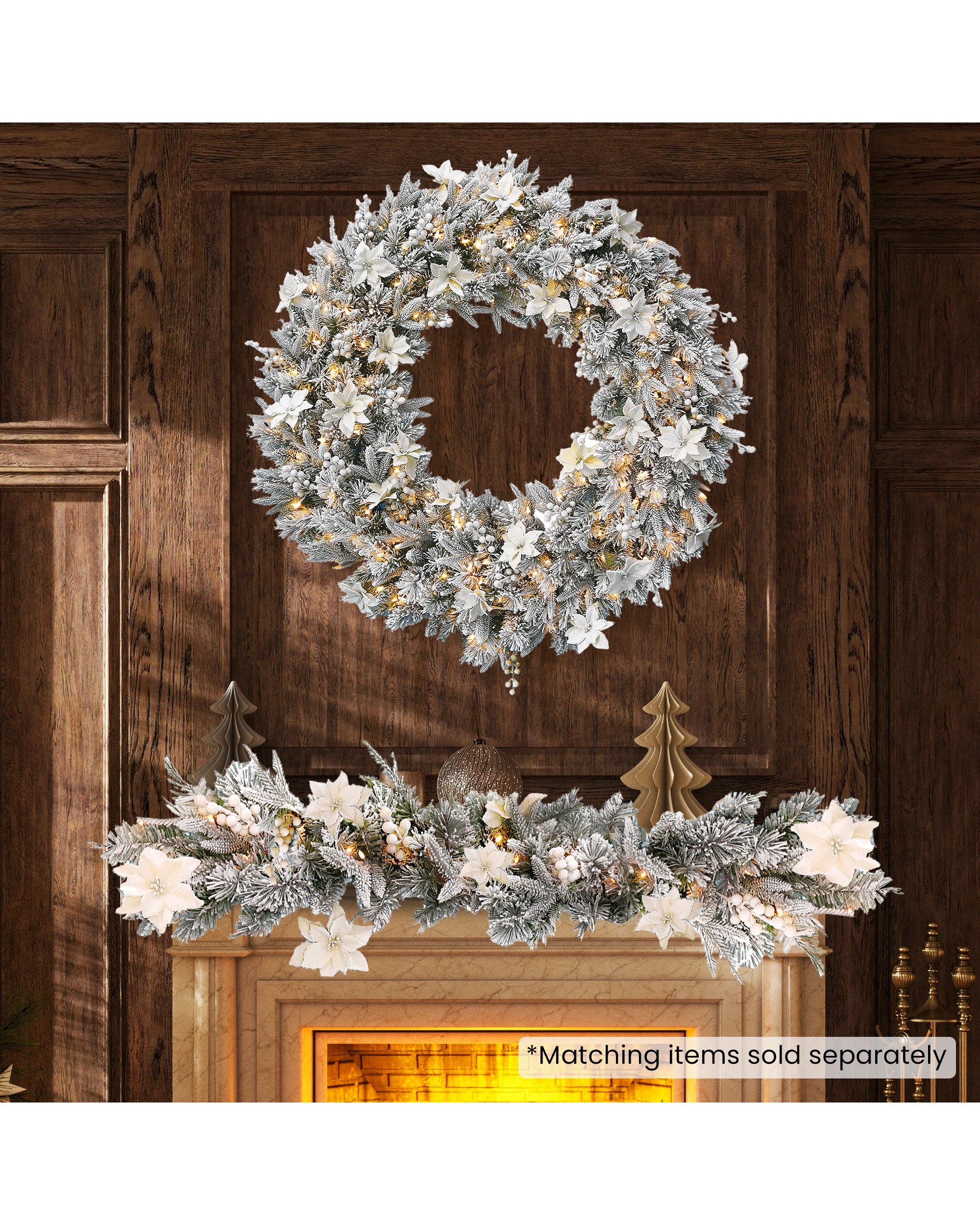 6 Christabelle 2.74m Christmas Garland Snow Frosted Colonial Tree Decoration Ornament White Green, 6 of 7