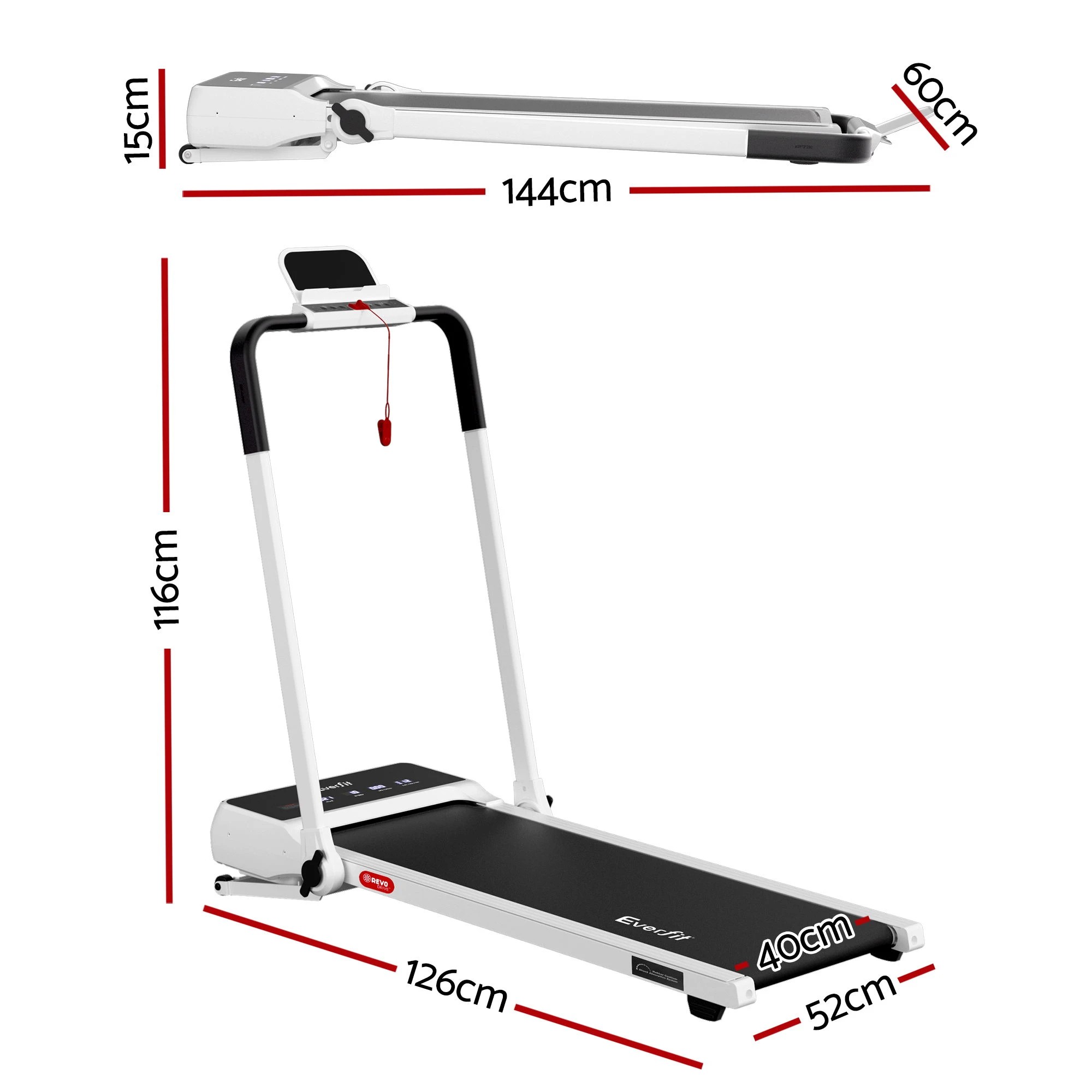 3 Everfit 3 in 1 Walking Pad Treadmill 20% Auto Incline Under Desk Foldable for Home With 40cm Belt - White, 3 of 10