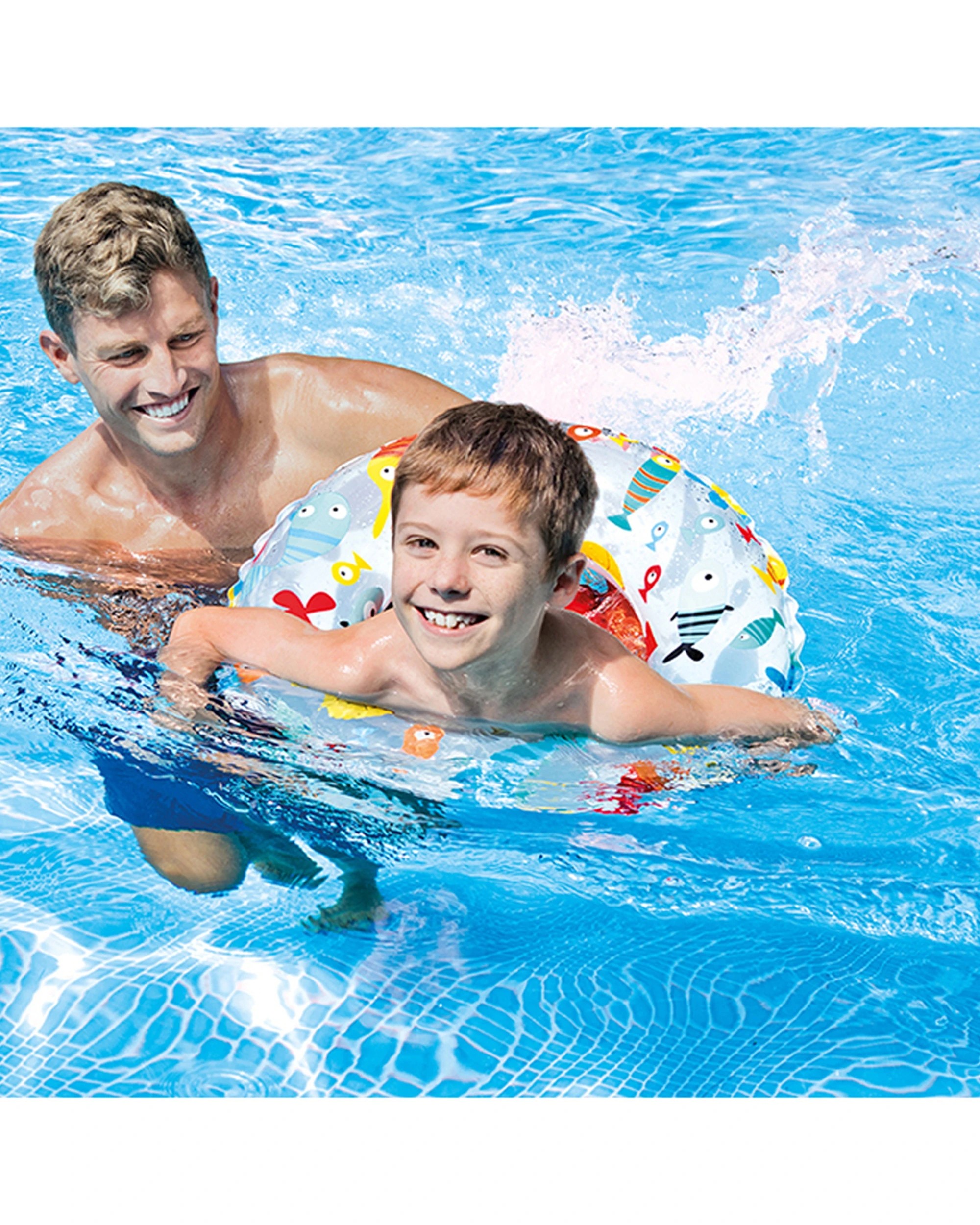6 Intex Lively Print Swim Rings Inflatable Kids Floats 6-10Y+ - Assorted, 6 of 8