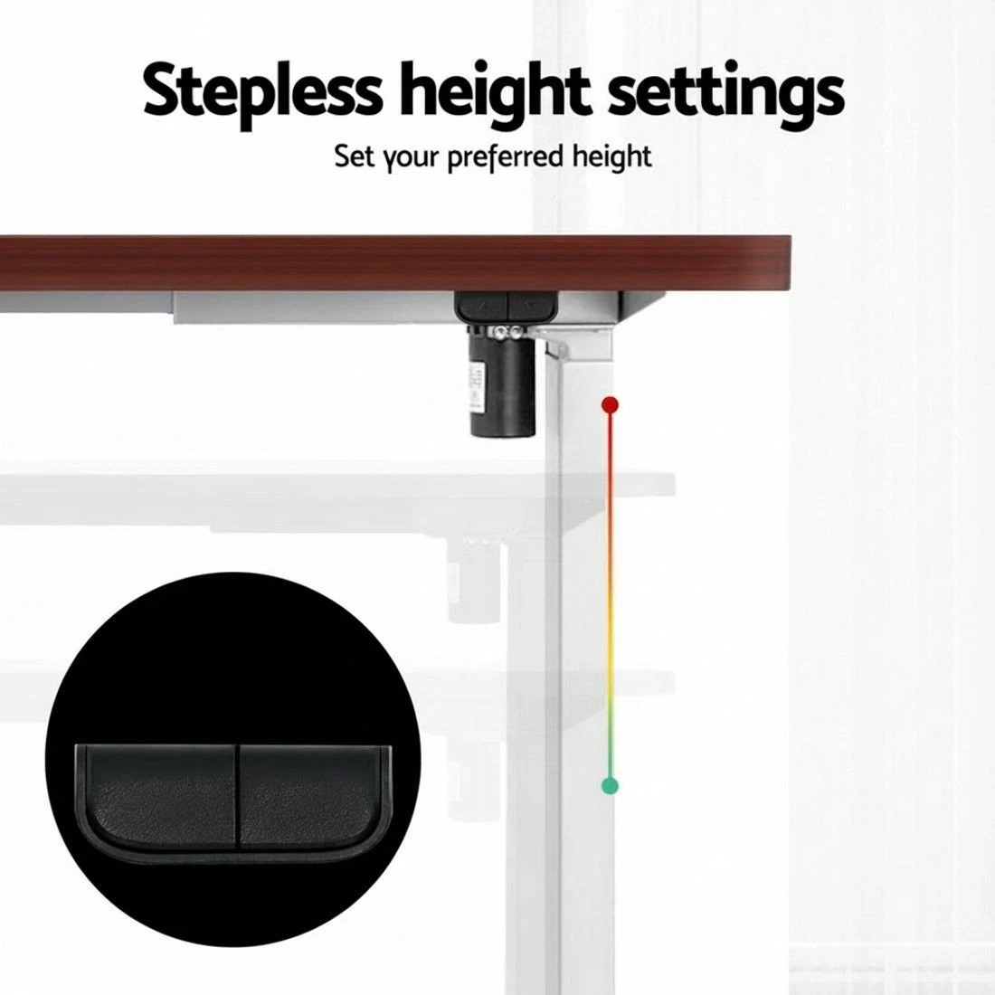 6 Artiss Standing Desk Motorised Sit Stand Desks Walnut 120CM - Brown, 6 of 7