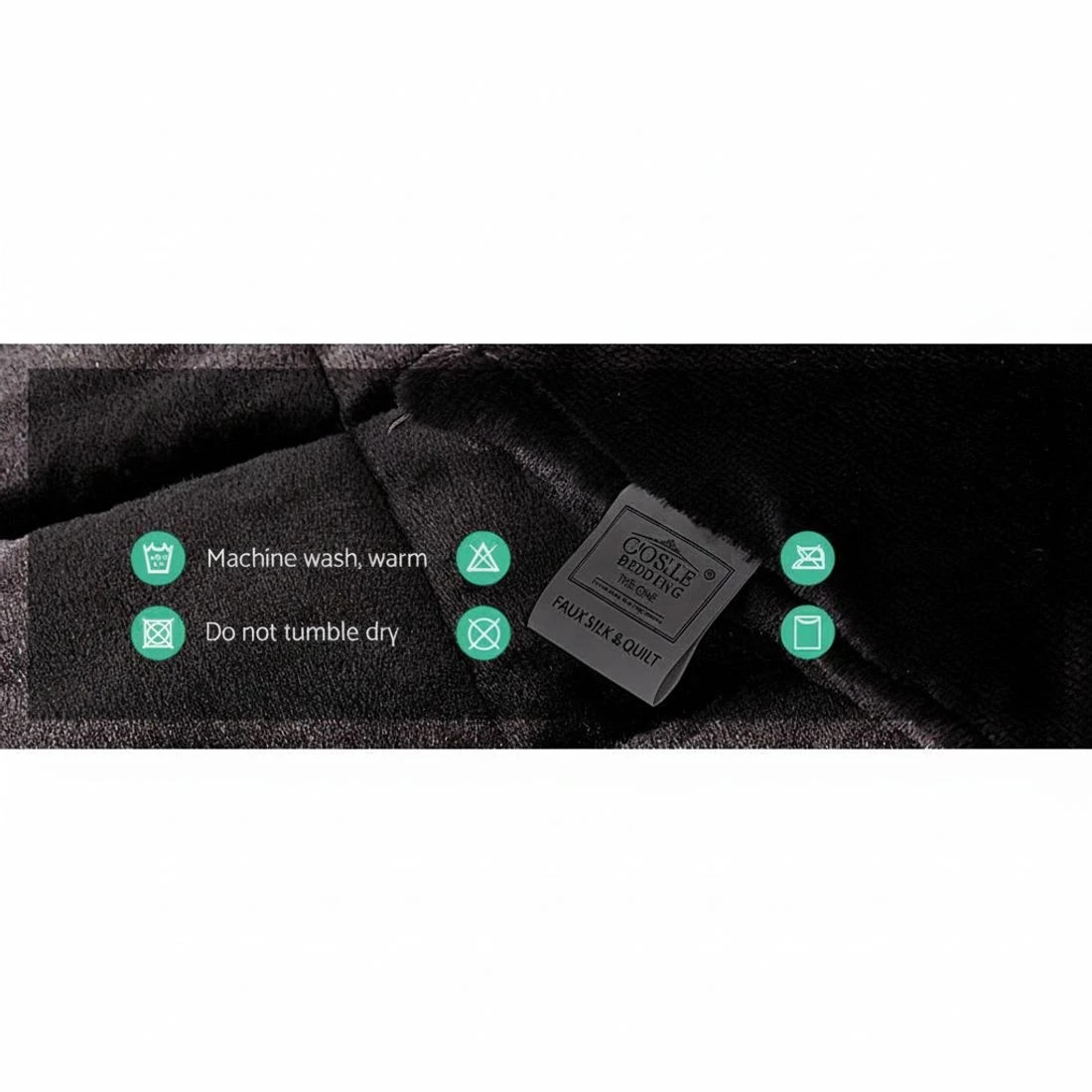 7 Giselle Bedding Faux Mink Quilt Charcoal Double - Double Bed - Charcoal, 7 of 8