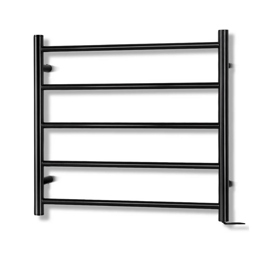 1 Devanti Electric Heated Towel Rail Rack 5 Bars Wall Mounted Clothes Dry Warmer - Black, 1 of 2