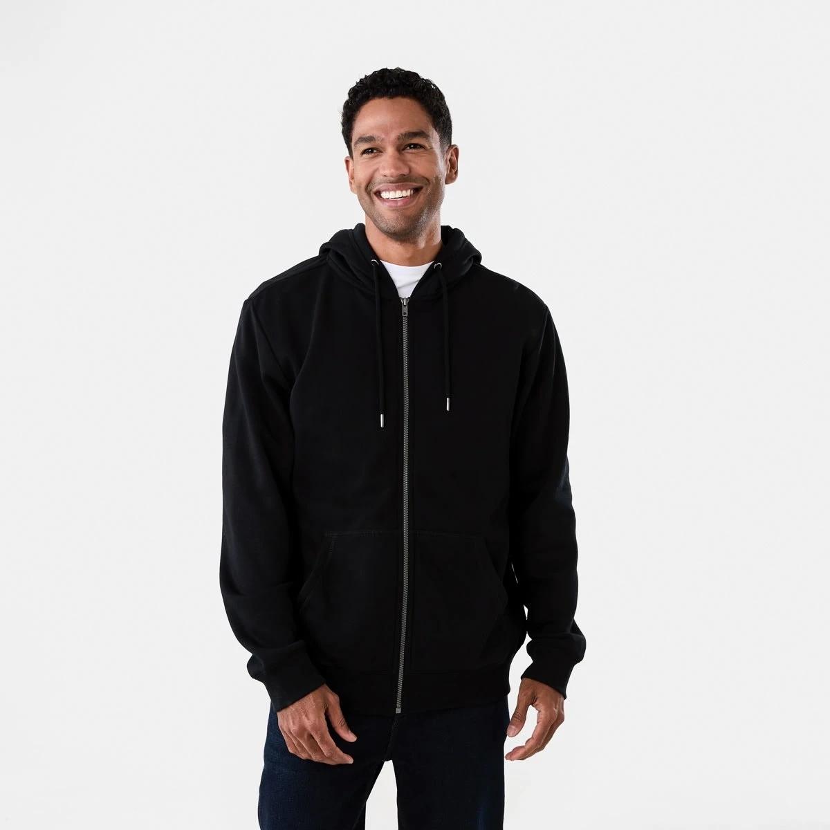2 Comfort Zip Through Hoodie Black, 2 of 7