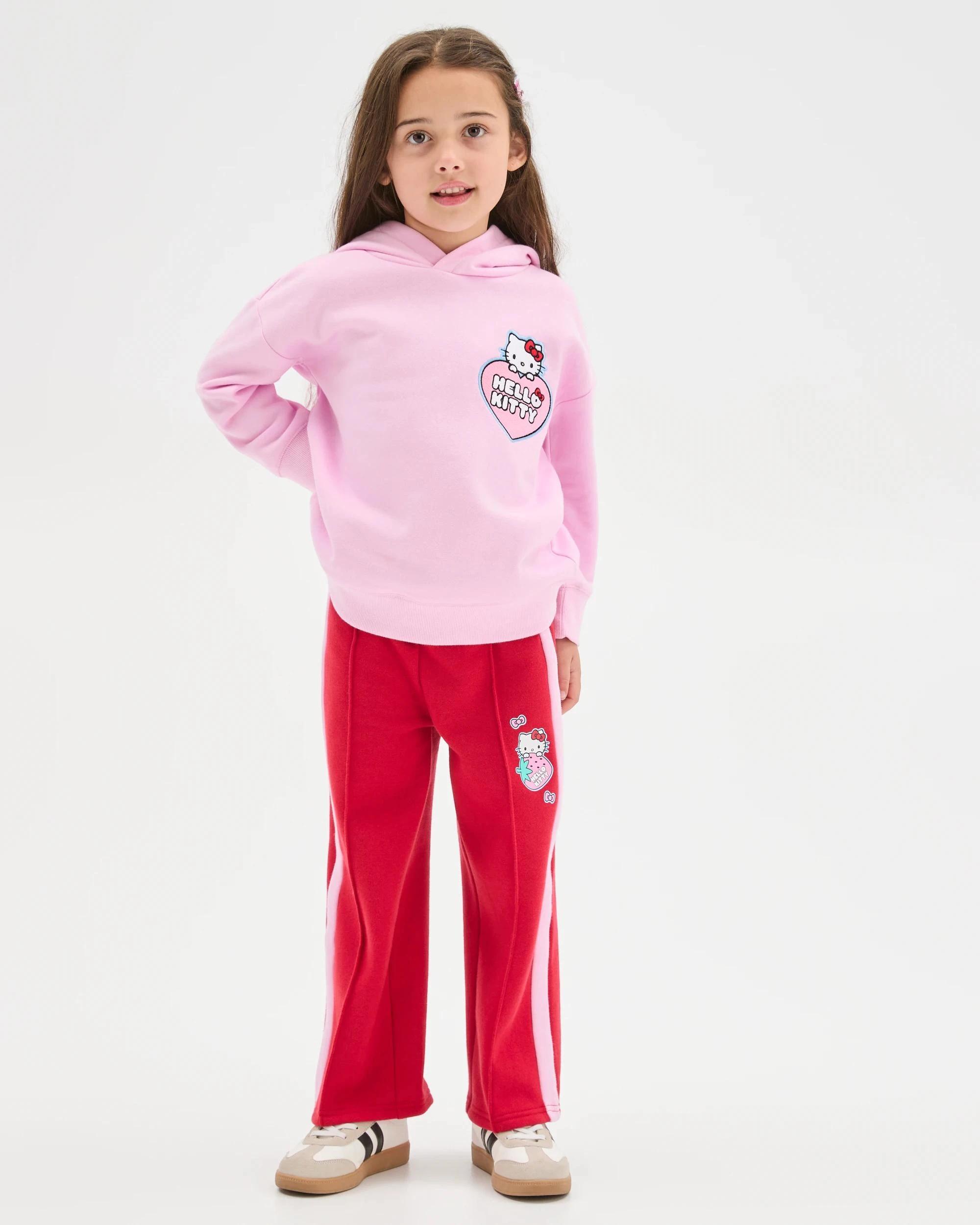 1 Hello Kitty Australian Cotton Blend Fleece Hoodie PINK, 1 of 7