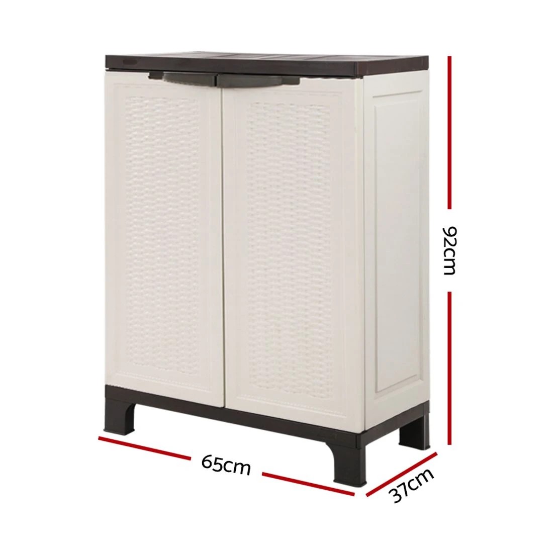 4 Gardeon Outdoor Storage Cabinet Box 92cm Lockable Cupboard Sheds Adjustable - Beige, 4 of 10