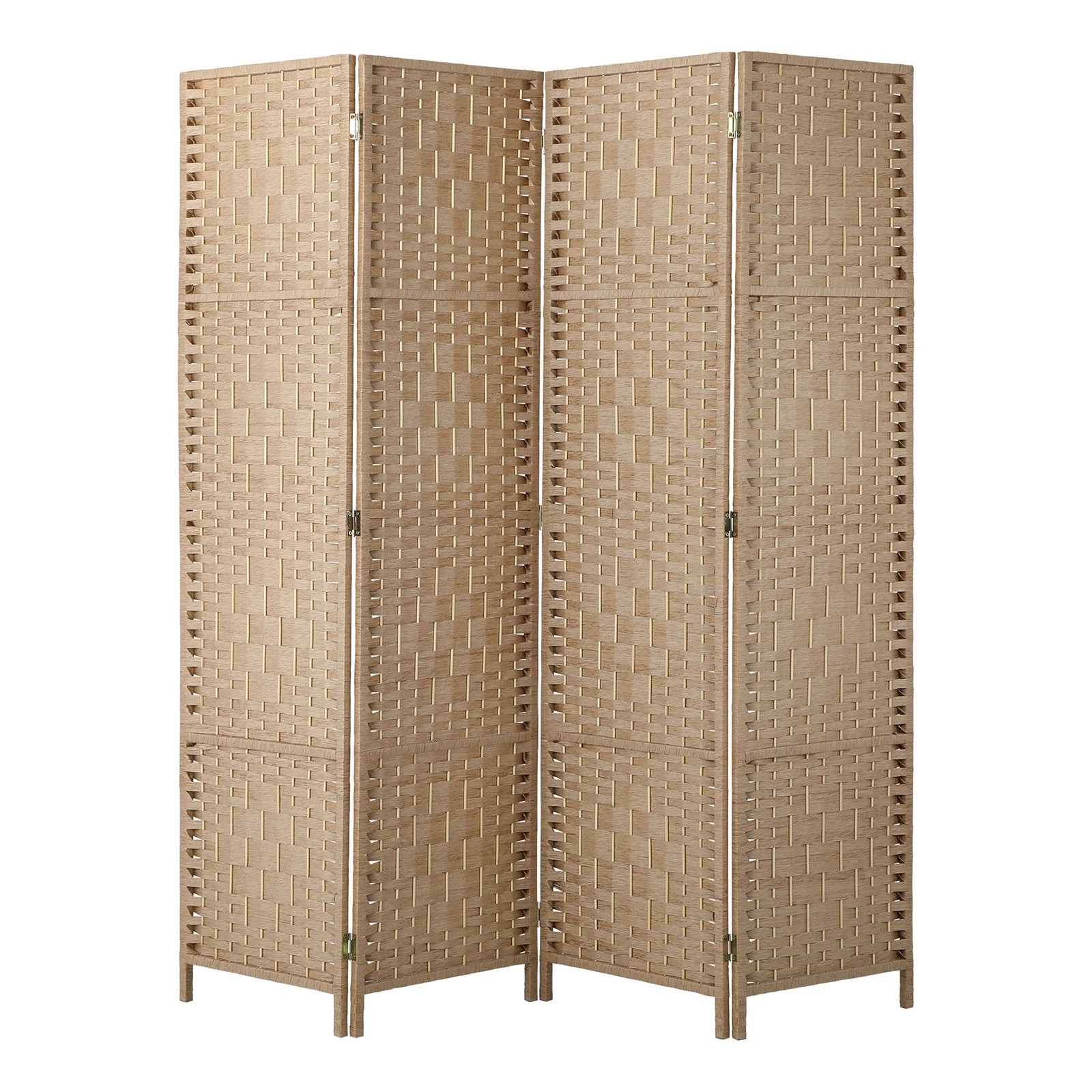 8 Oikiture 4 Panel Room Divider Screen Privacy Dividers - Natural, 8 of 10