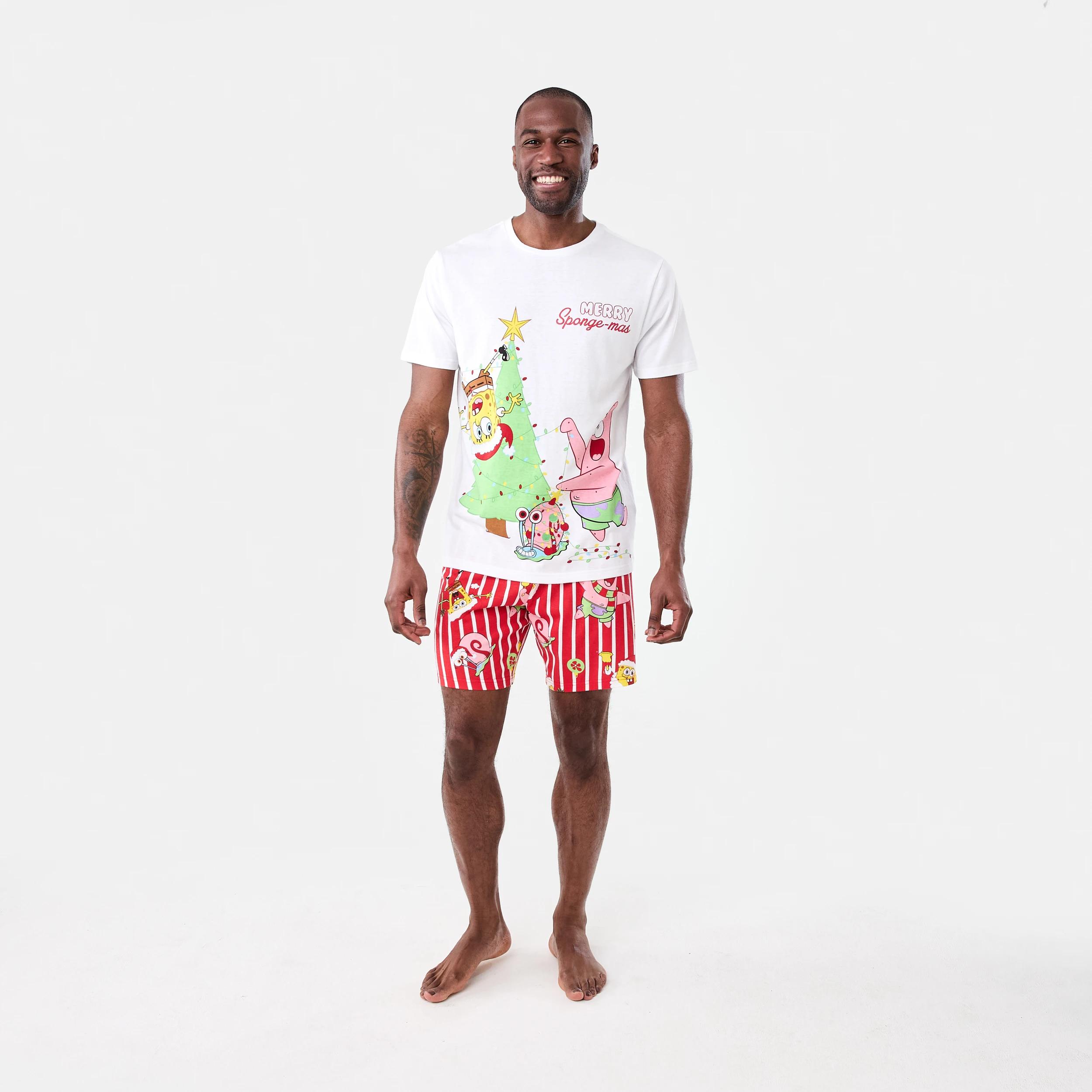 8 SpongeBob License Short Sleeve Top and Knit Shorts Family Matching Pyjama Set SPONGEMAS XMAS FAMILY, 8 of 8
