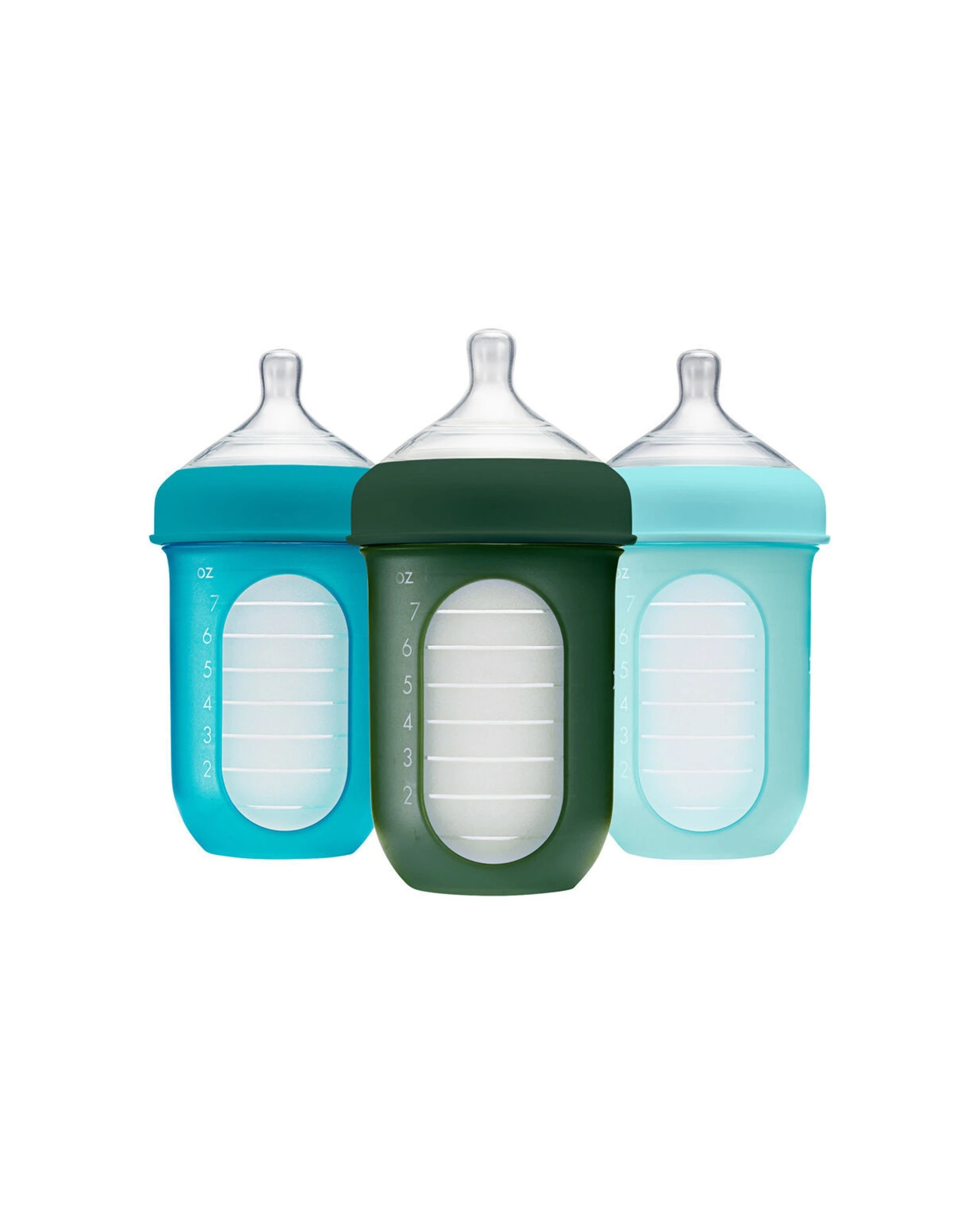 4 Boon 2x 3pc Nursh Collapsible Silicon Baby Bottle Blue 237ml - Multi, 4 of 8