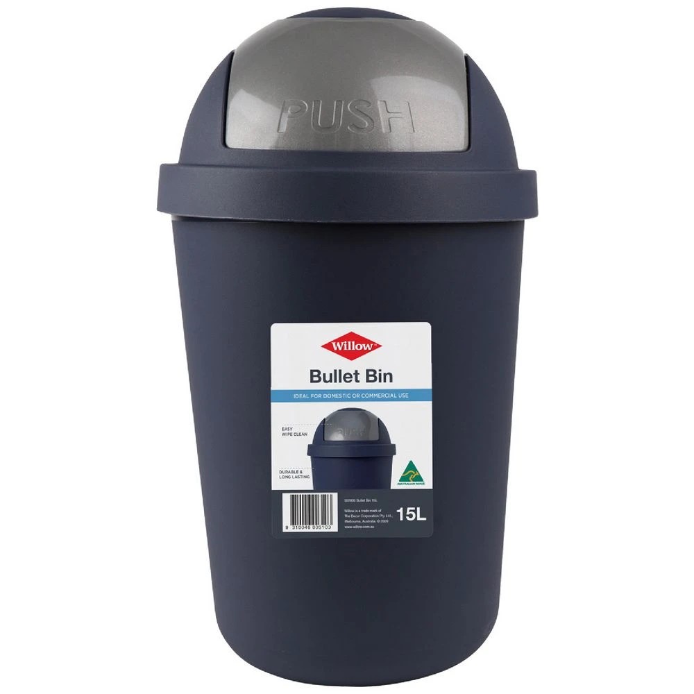 1 Willow Bullet Bin 15L Blue and Silver, 1 of 4