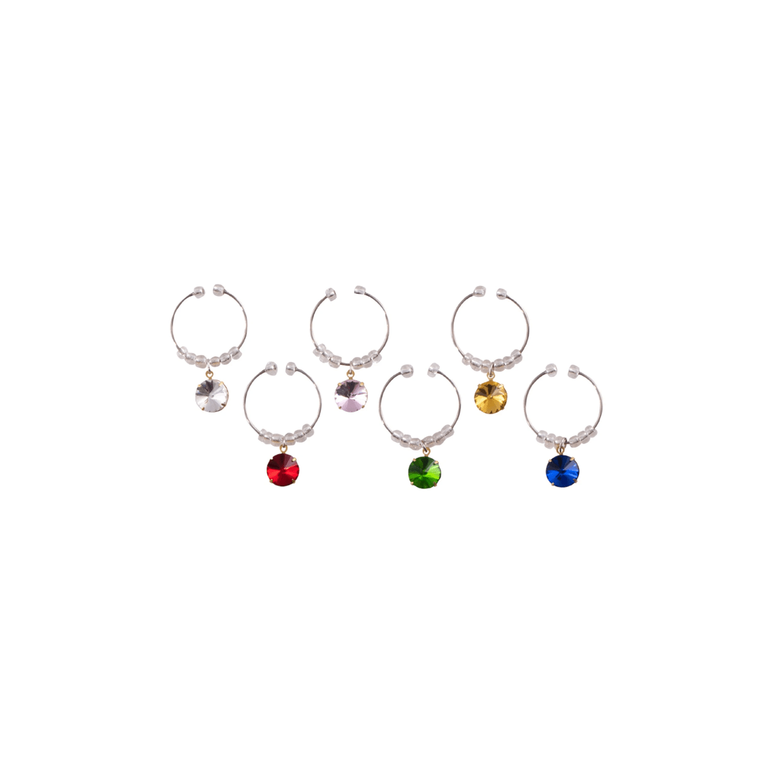 2 Avanti 6pc Wine And Champagne Glass Charms Set - Gemstone Accents For Parties
 - Multi, 2 of 3