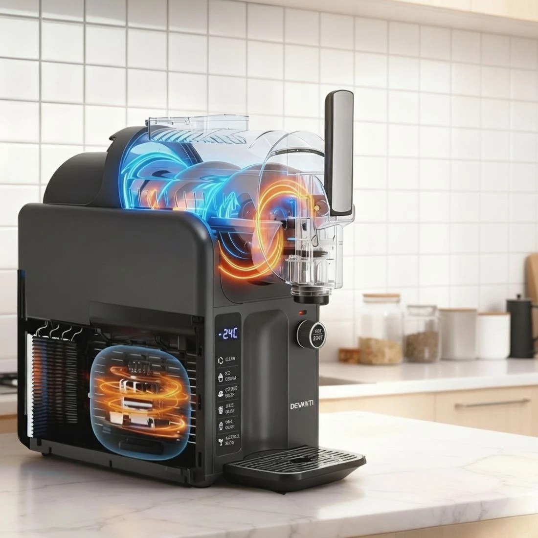 5 Devanti Slushie Machine Ice Cream Maker 2L - Grey, 5 of 8