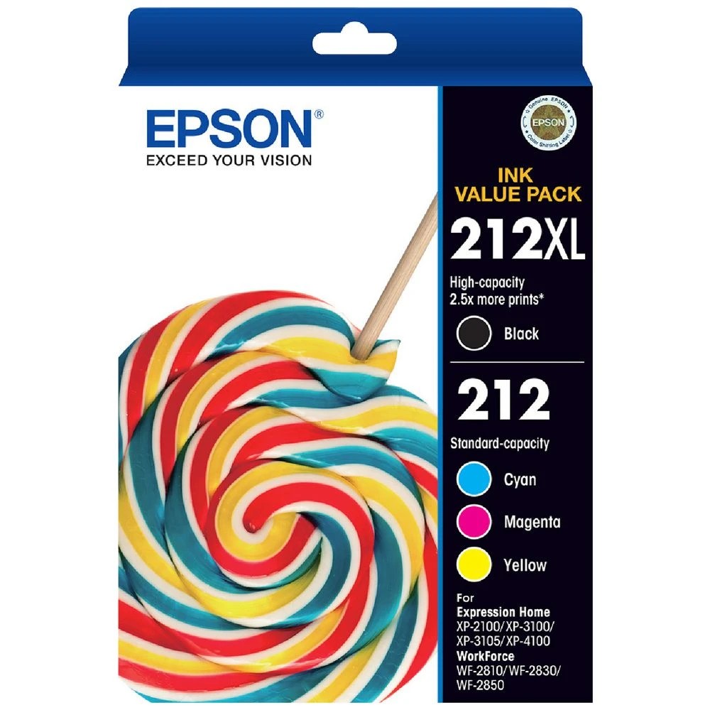 1 Epson 212/212XL Black and Colour Cartridges 4 Pack, 1 of 2