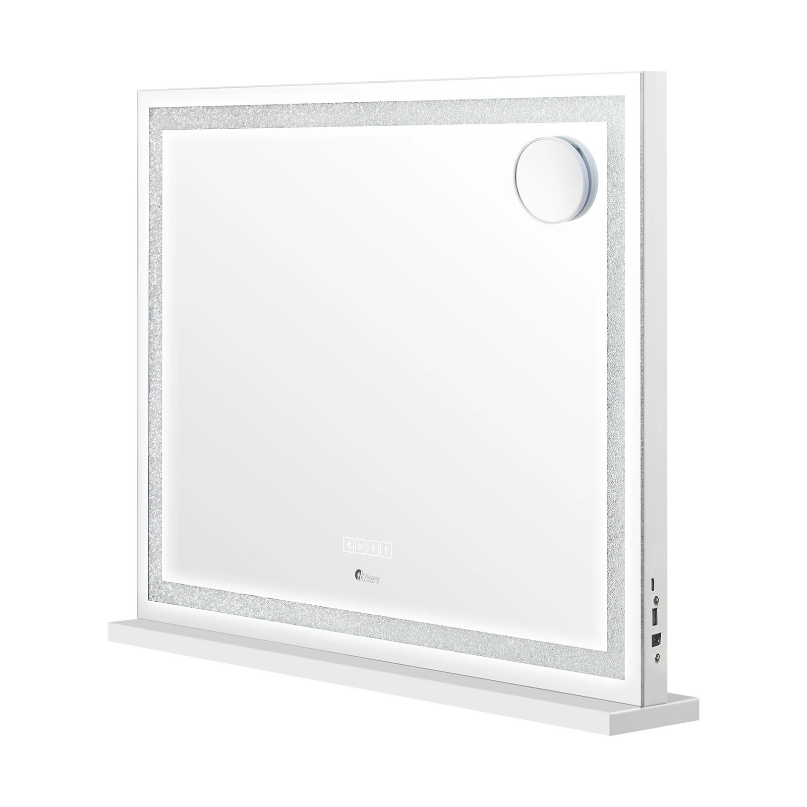 7 Oikiture Bluetooth Hollywood Led Makeup Mirror 80x62cm Crystal Vanity Mirrors
 - White, 7 of 7