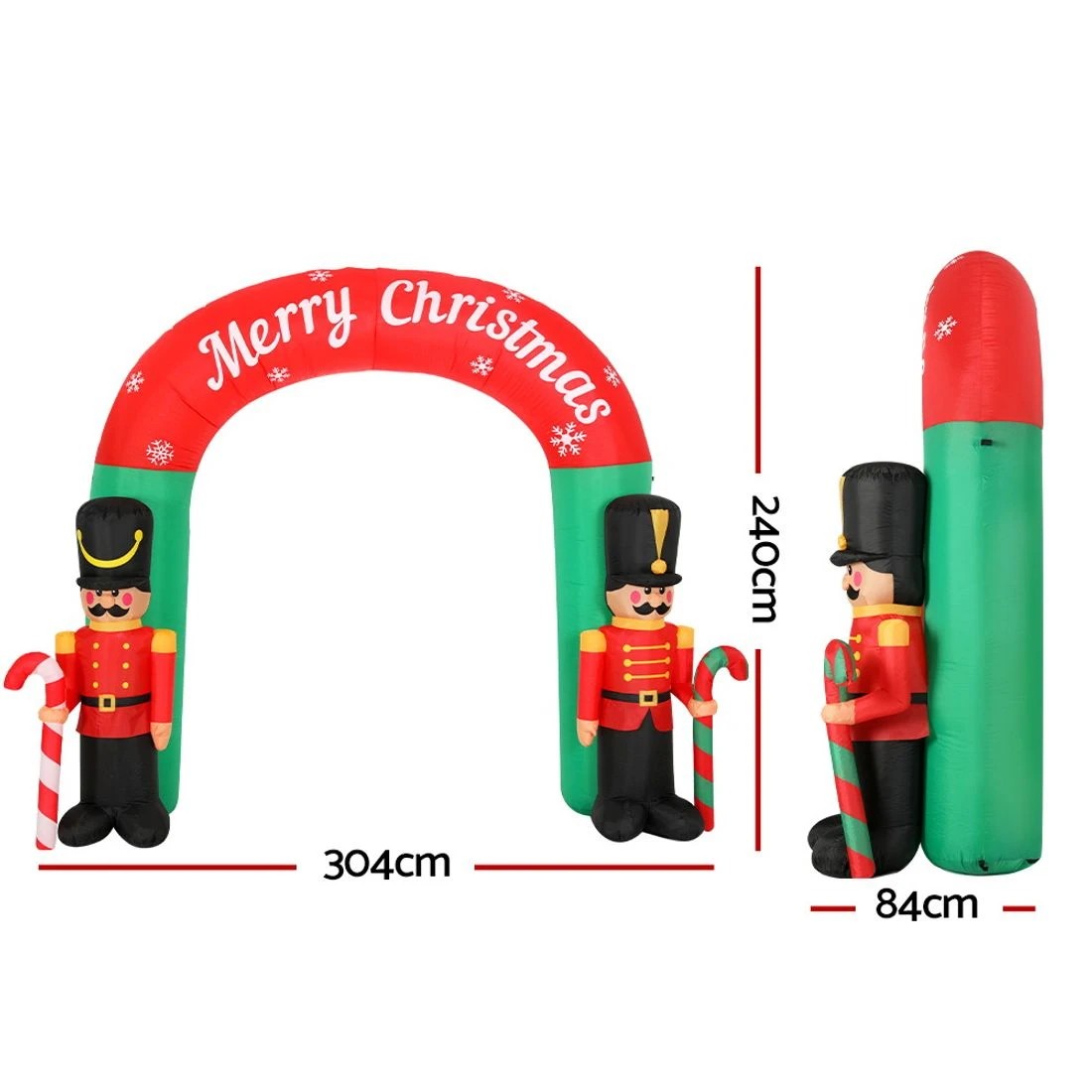 2 Jingle Jollys Christmas Inflatable Archwary Nutcracker 3M Illuminated Decorations - Multi, 2 of 7