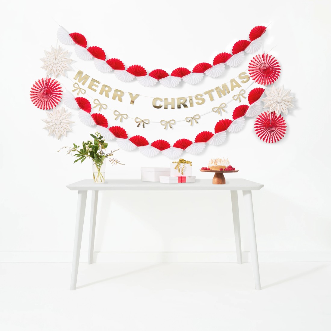 1 10 Piece Merry Christmas Paper Decoration Pack, 1 of 8