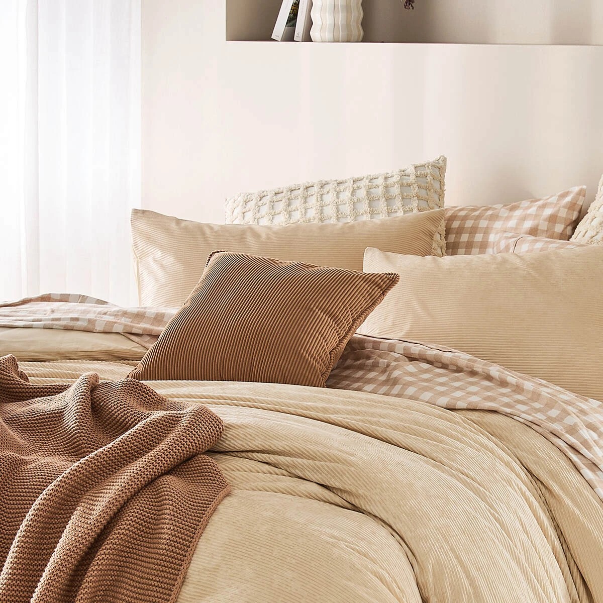 8 43cm Corduroy Cushion - Praline, 8 of 8