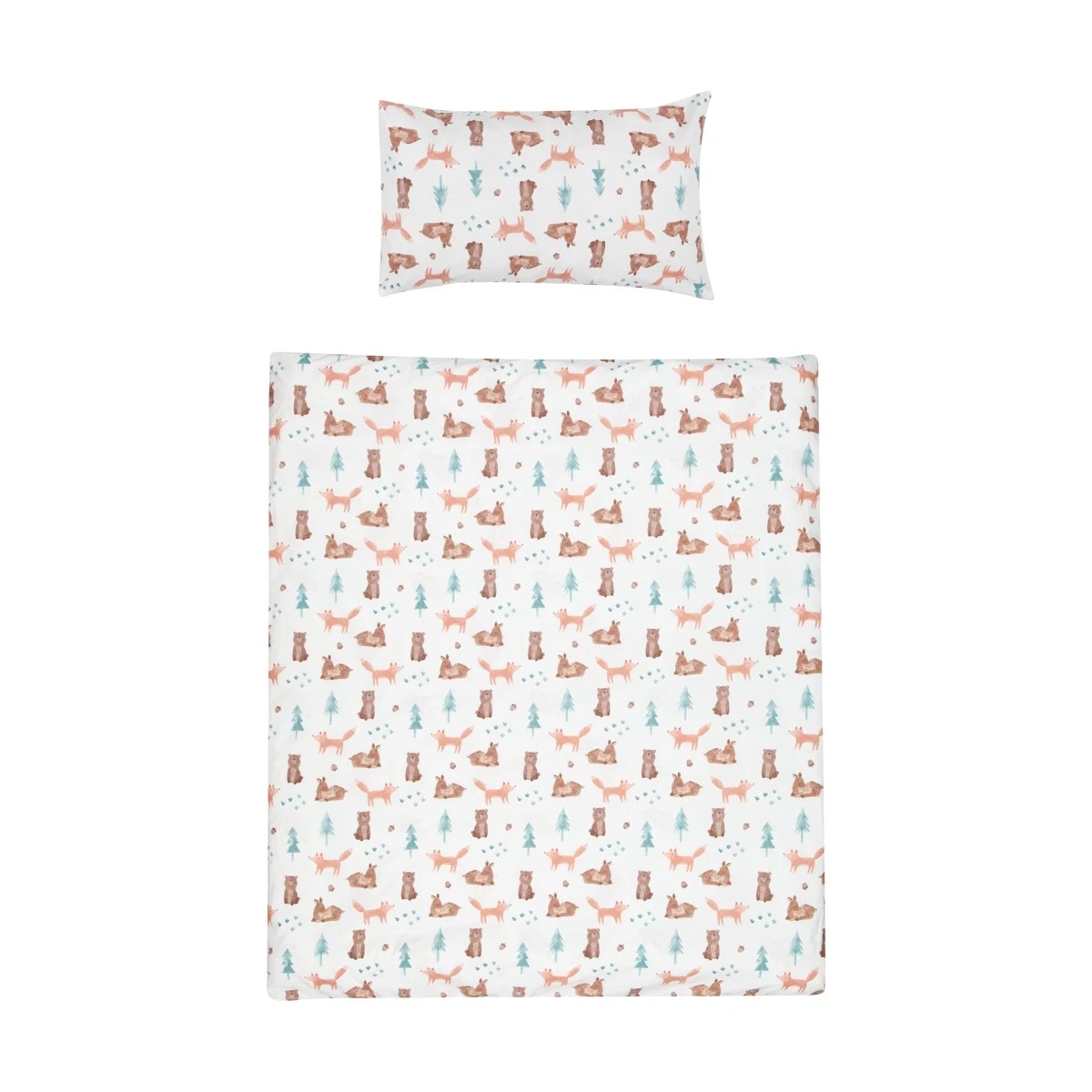 3 Cotton Reversible Cot Quilt Cover Set - Woodland, 3 of 7