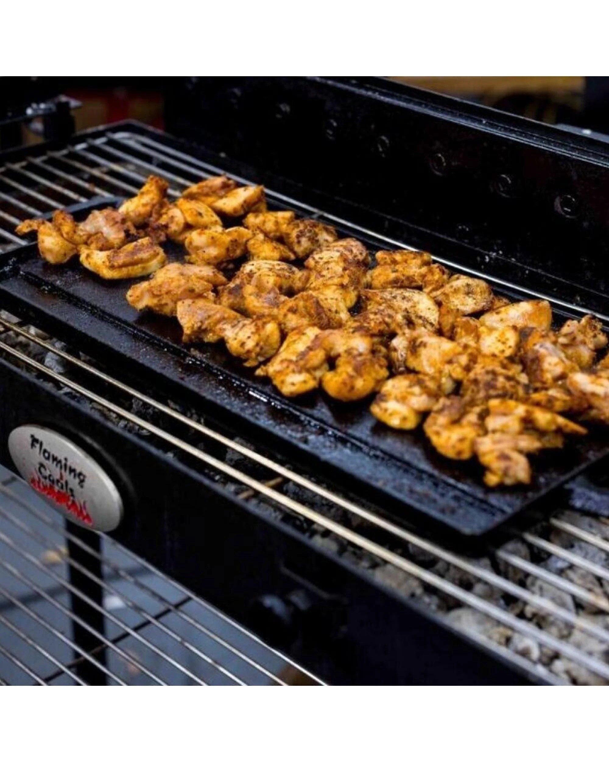 3 Flaming Coals Cast Iron Griddle Hotplate 50cm x 25cm, 3 of 6