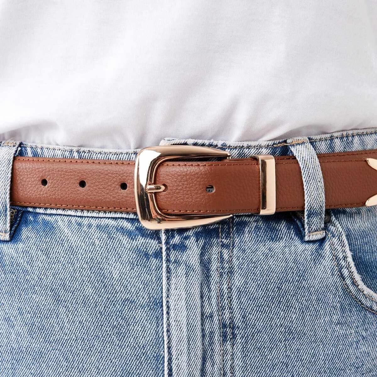 6 Statement Buckle Belt RICH TAN, 6 of 6