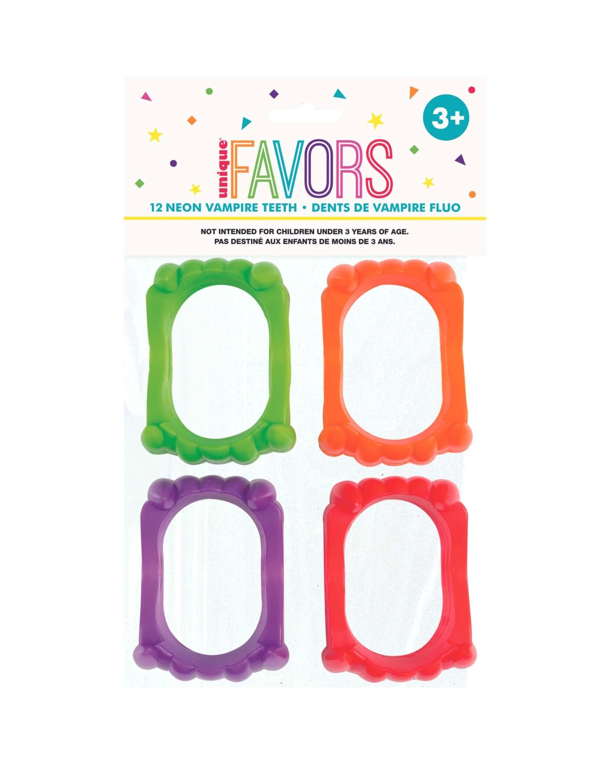 2 Meteor Neon Vampire Teeth Pack of 12 - One Size - Multi, 2 of 3