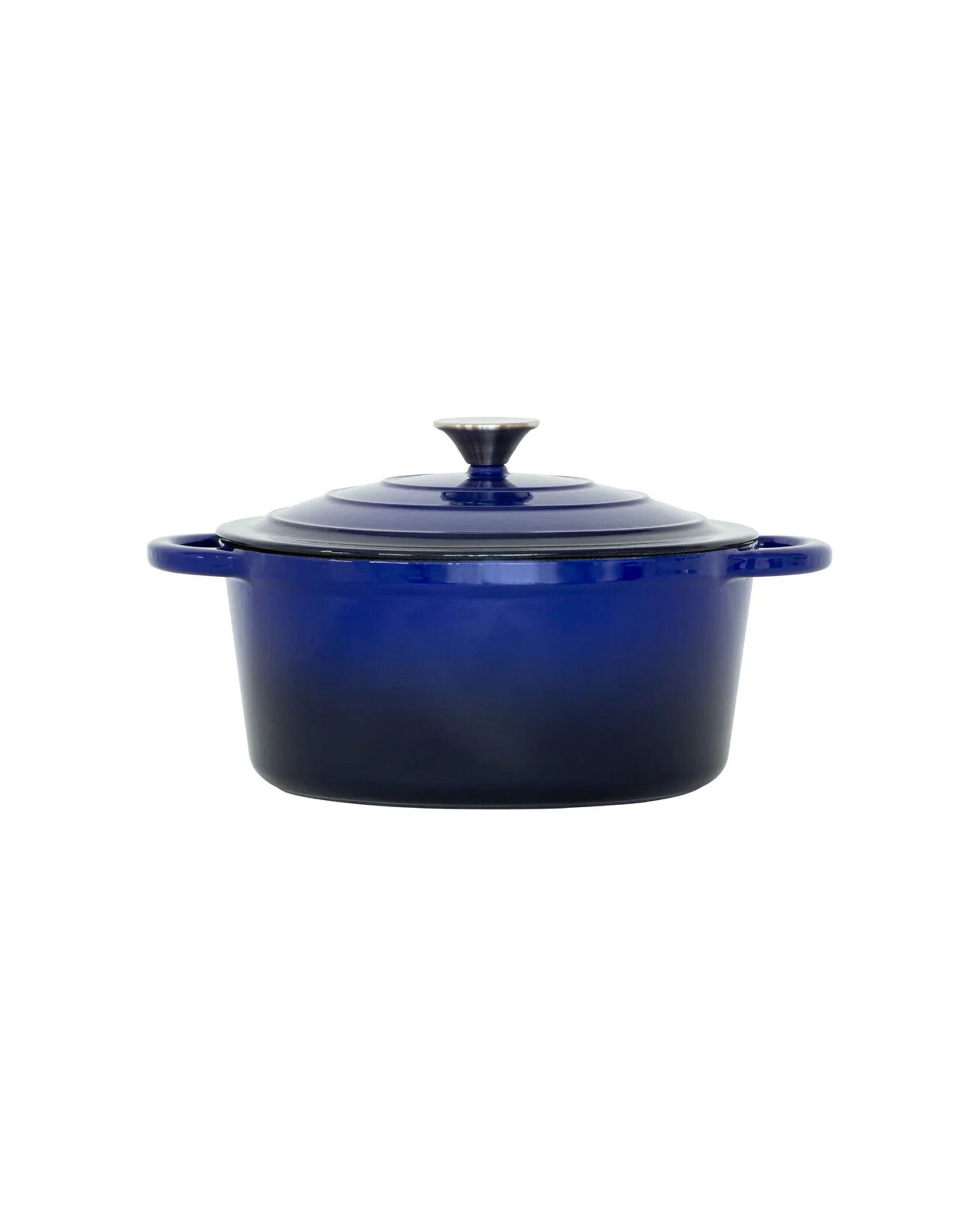 3 Healthy Choice Enamelled Cast Iron Casserole Cooking Dish Dark Blue 26cm 4.7l - Blue, 3 of 5