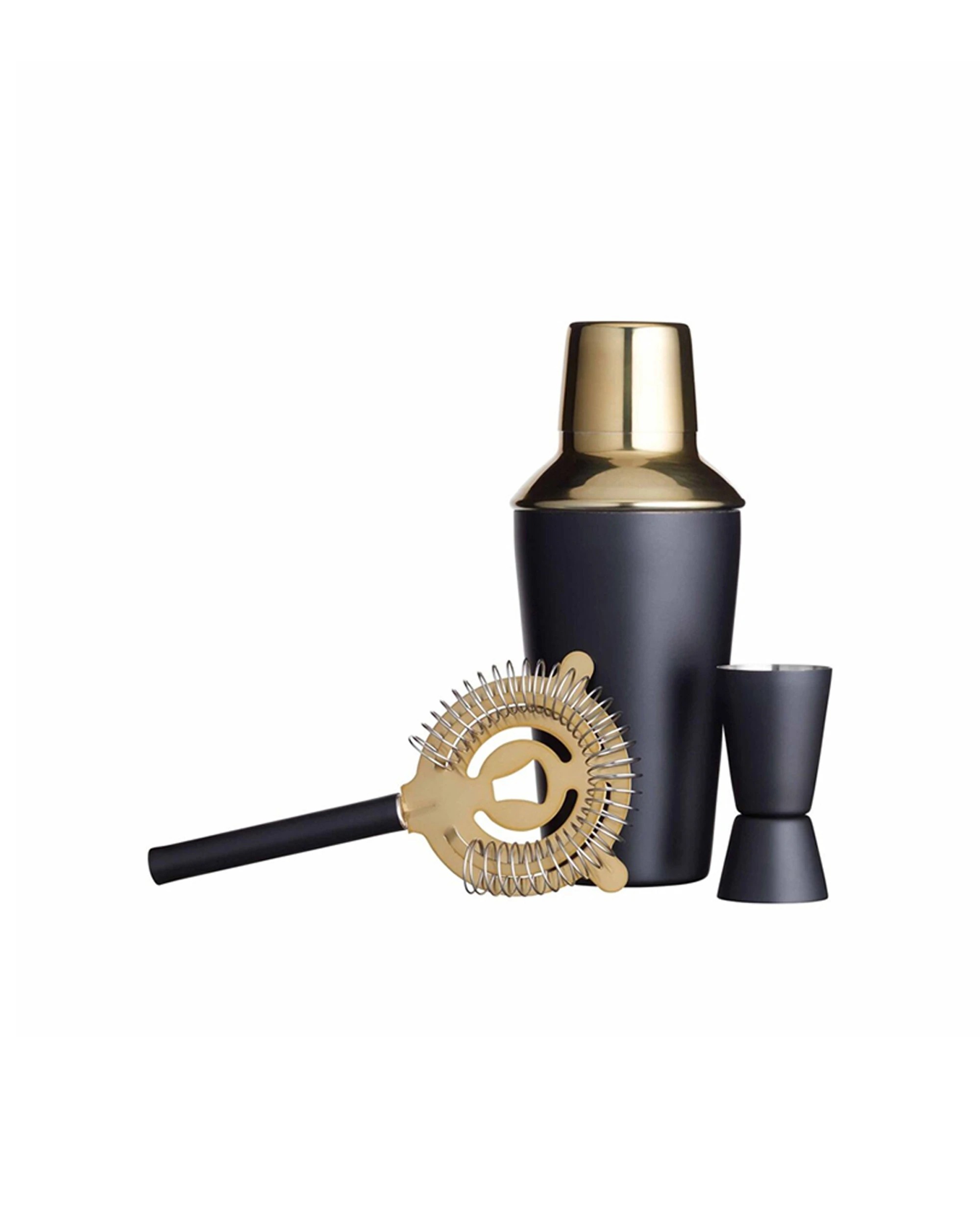 1 BarCraft 3pc Cocktail Shaker Jigger Strainer Set 500ml Matte Finish - Multi, 1 of 7