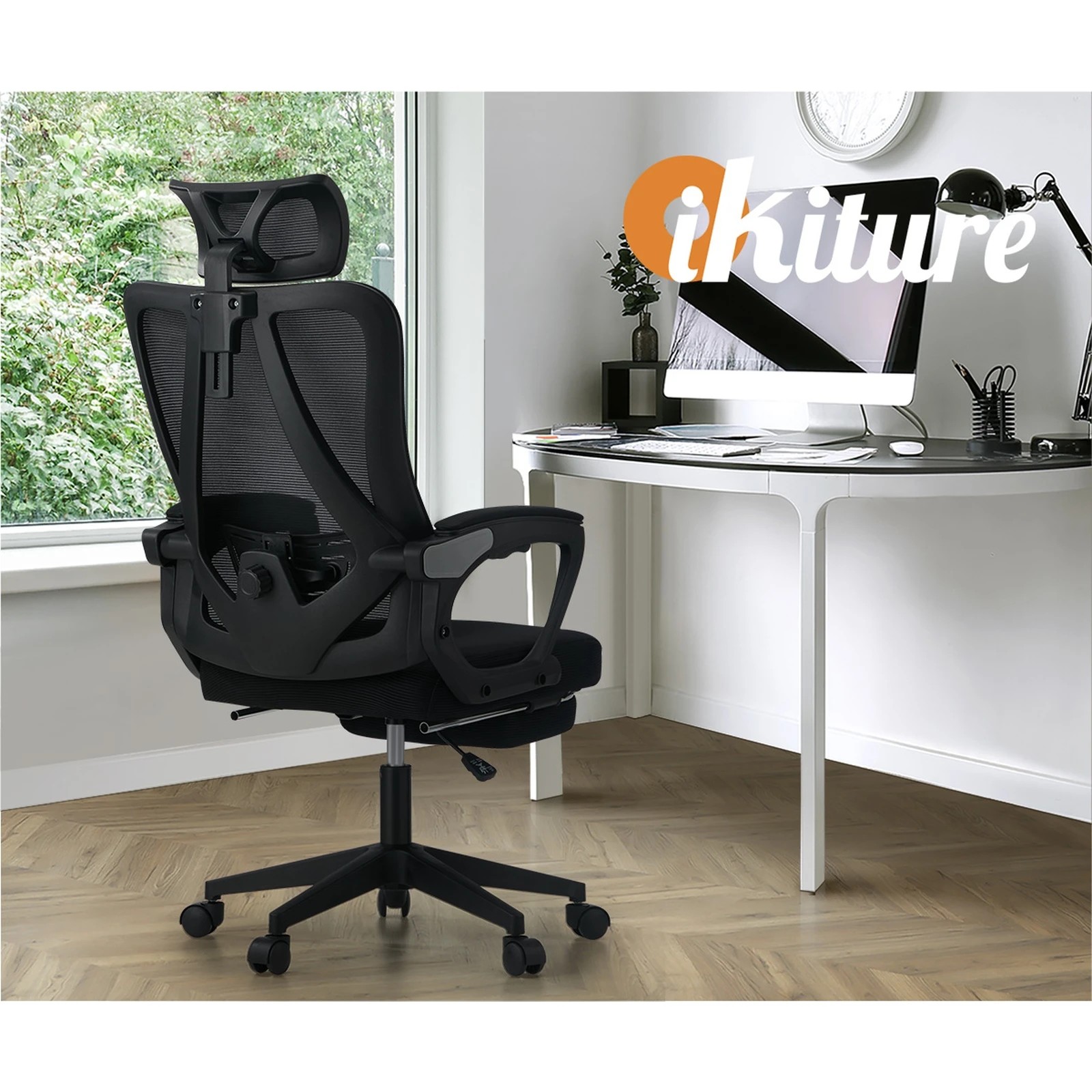 8 Oikiture Mesh Office Chair Footrest
 - Black, 8 of 10