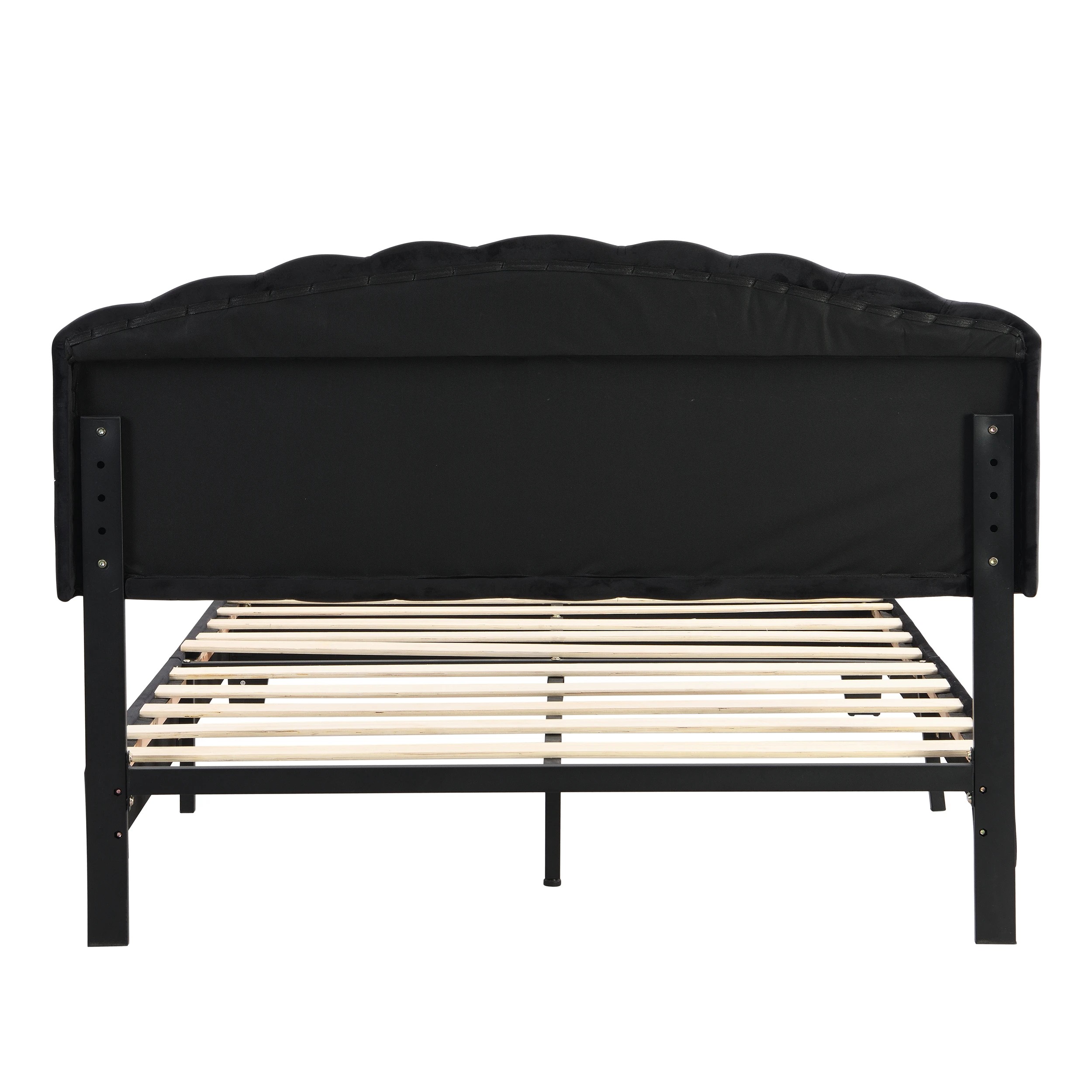 6 IHOMDEC Double Size Bed Frame - Black - Black, 6 of 10