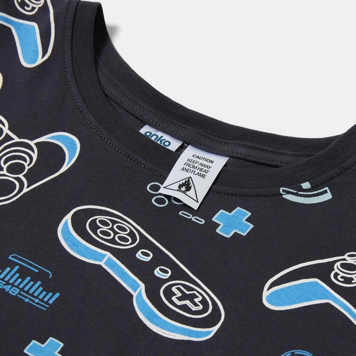 9 Short Sleeve Jersey Pyjama Set GREY GAMING, 9 of 10
