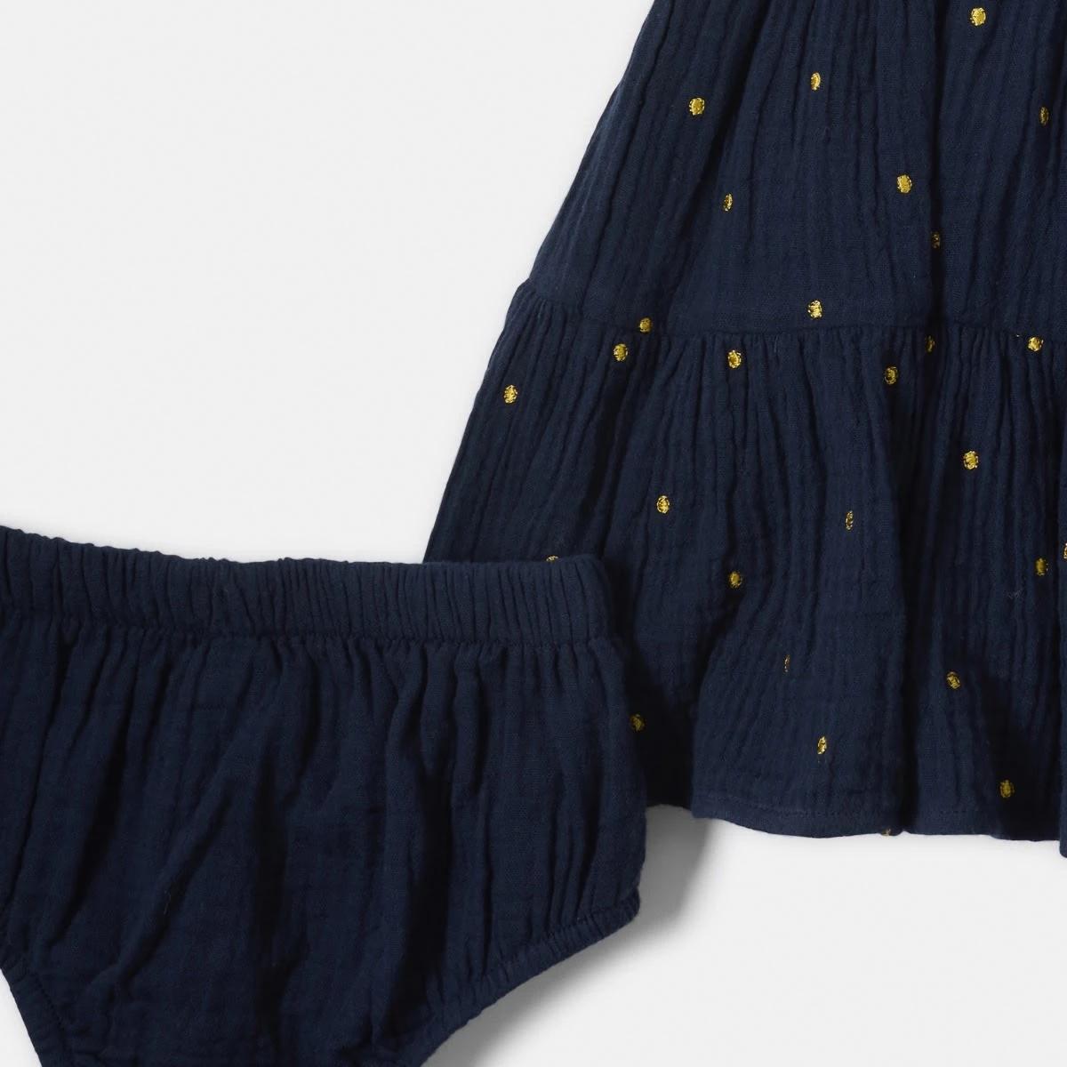 5 Tiered Dress Navy Dots, 5 of 7