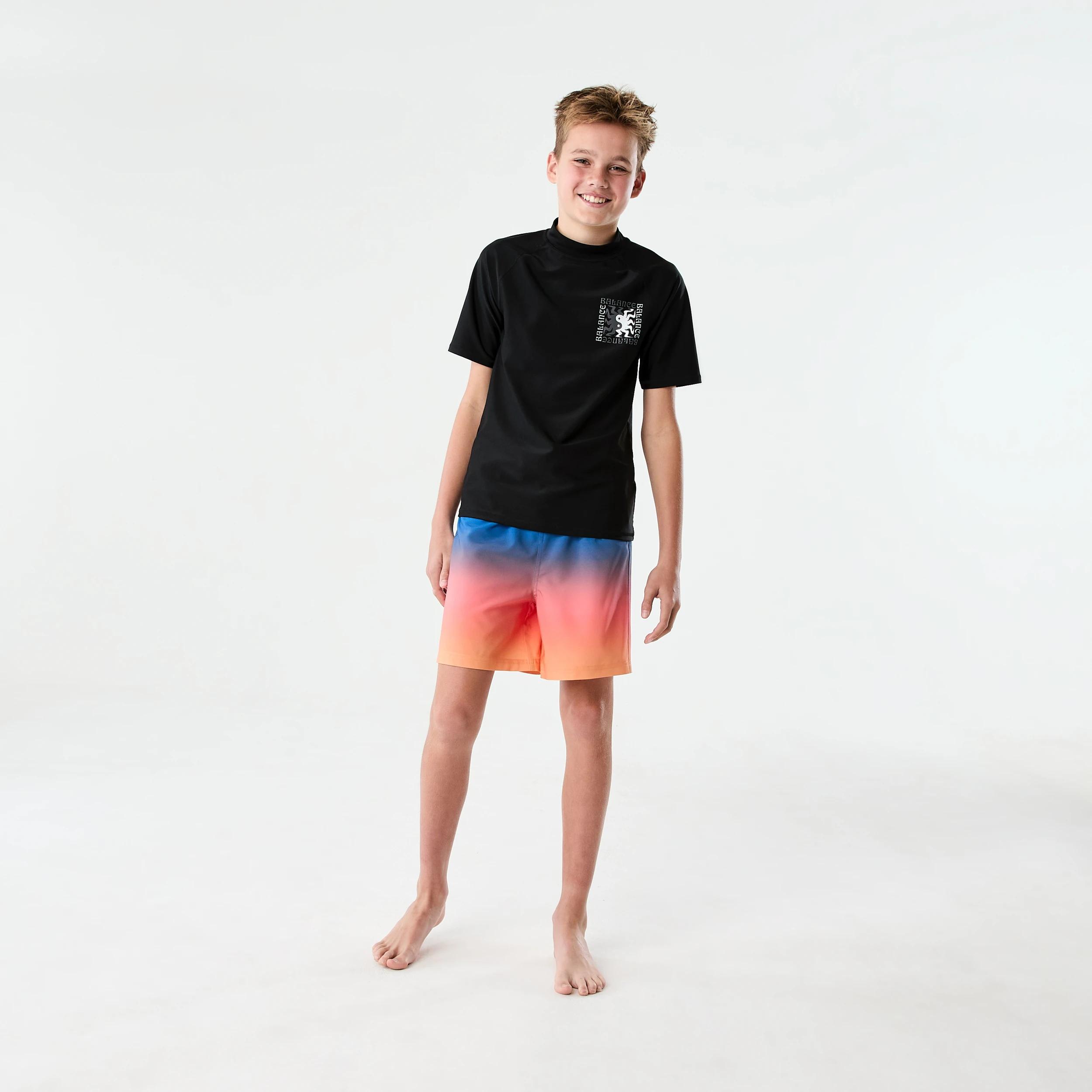 6 Longline Printed Swim Shorts SUNDOWN OMBRE DEEP SEA BLUE, 6 of 7