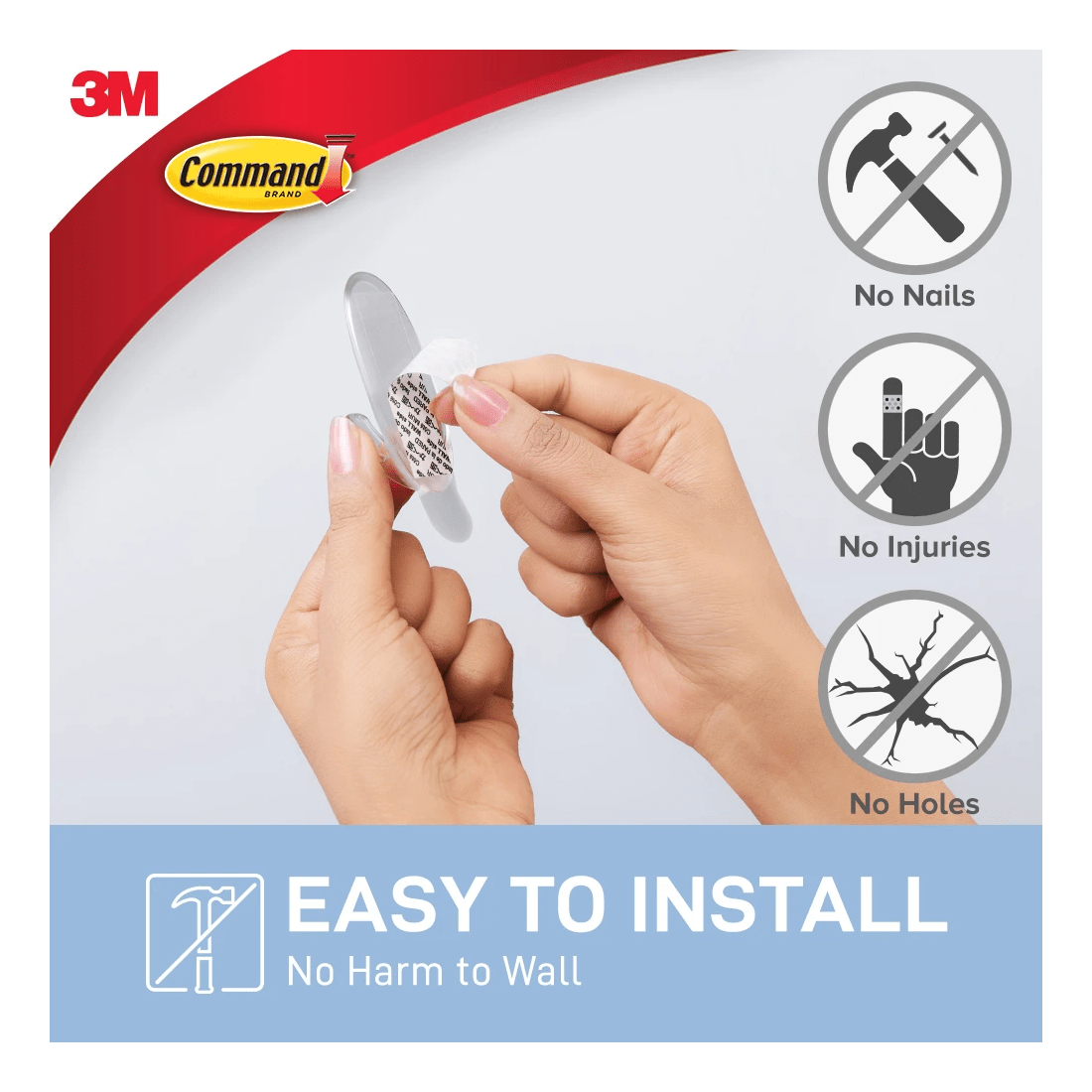 4 3M Command Medium Hooks - Clear, 4 of 5