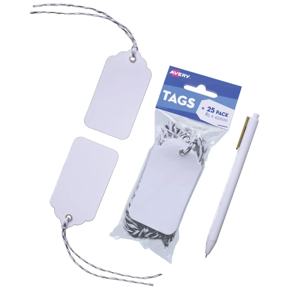 2 Avery Scallop Tags White 85 x 45mm 25 Pack, 2 of 2