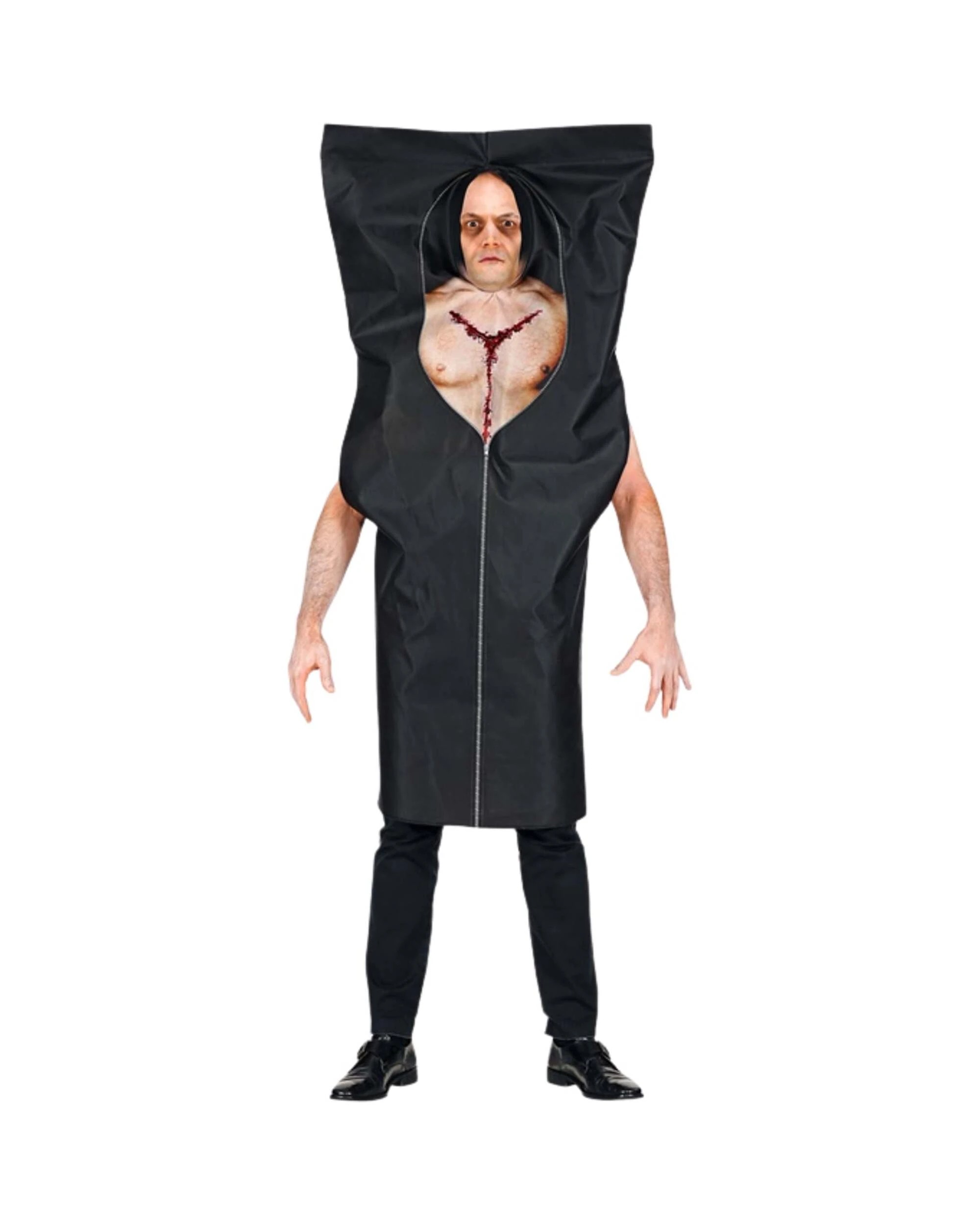 1 Tomfoolery Body Bag Adult Costume One Size L XL - L-XL - Black, 1 of 5